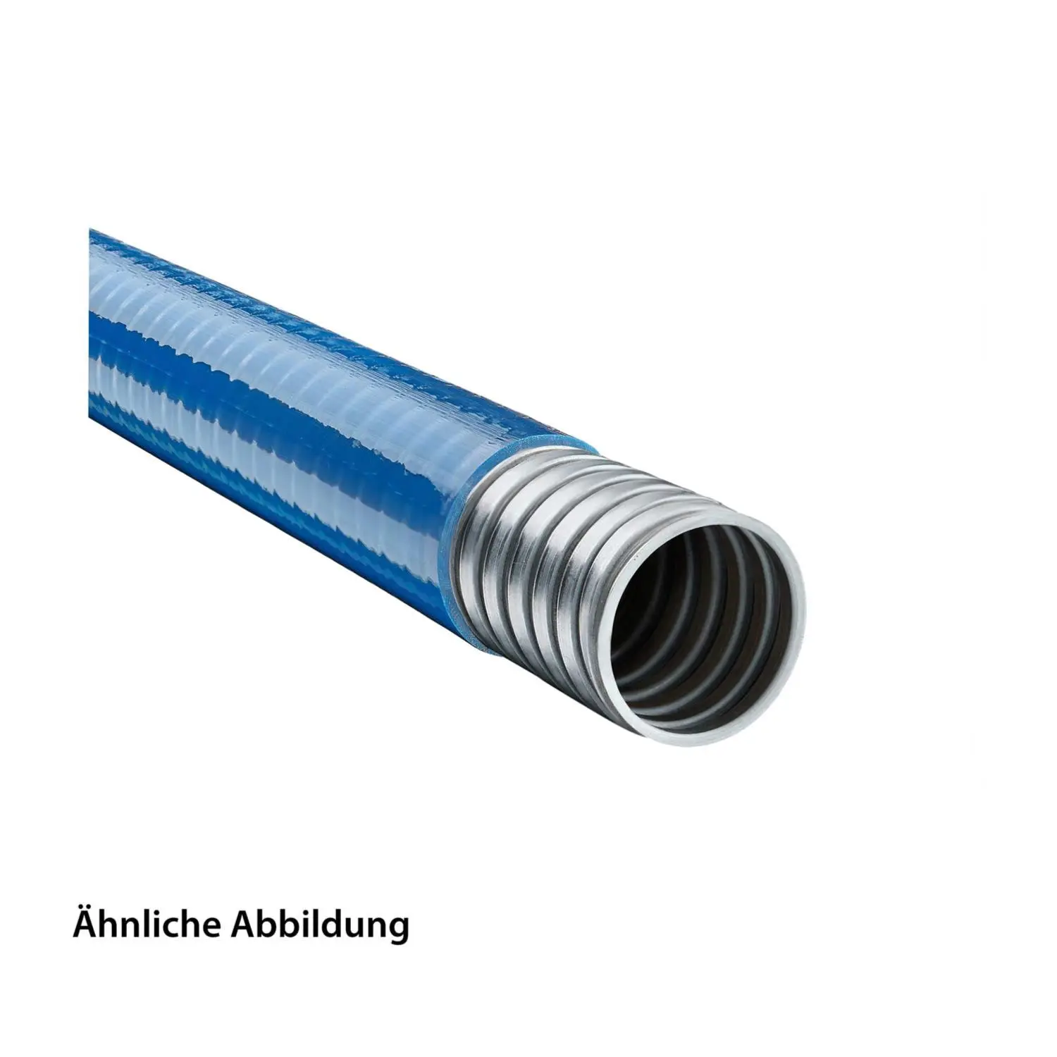 Produktfoto 1 von 12083914026 FLEXA LIQUID-TIGHT-FOOD Metallschutzschlauch mit Fadendichtung und PUR-Mantel AD 33,0mm, ID 26,5mm eingehaktes Profil, Mindestbiegeradius bewegt 500,0mm