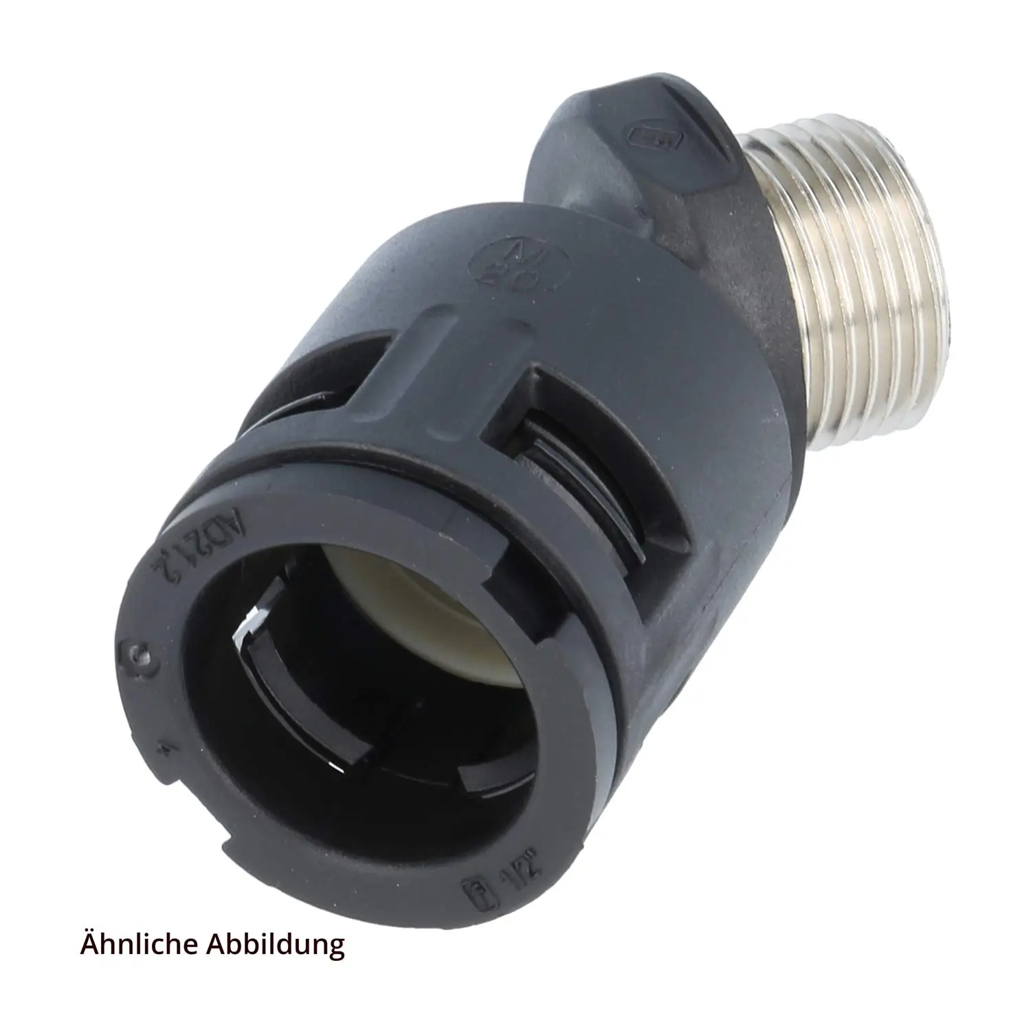 Produktfoto 1 von 15020087236 FLEXA RQBK45-P Schnellverschraubung 45 Grad Bogen Gewinde PG36x1,588 für Schlauch-Außendurchmesser 42,5mm hochdichtend mit Messing-Außengewinde