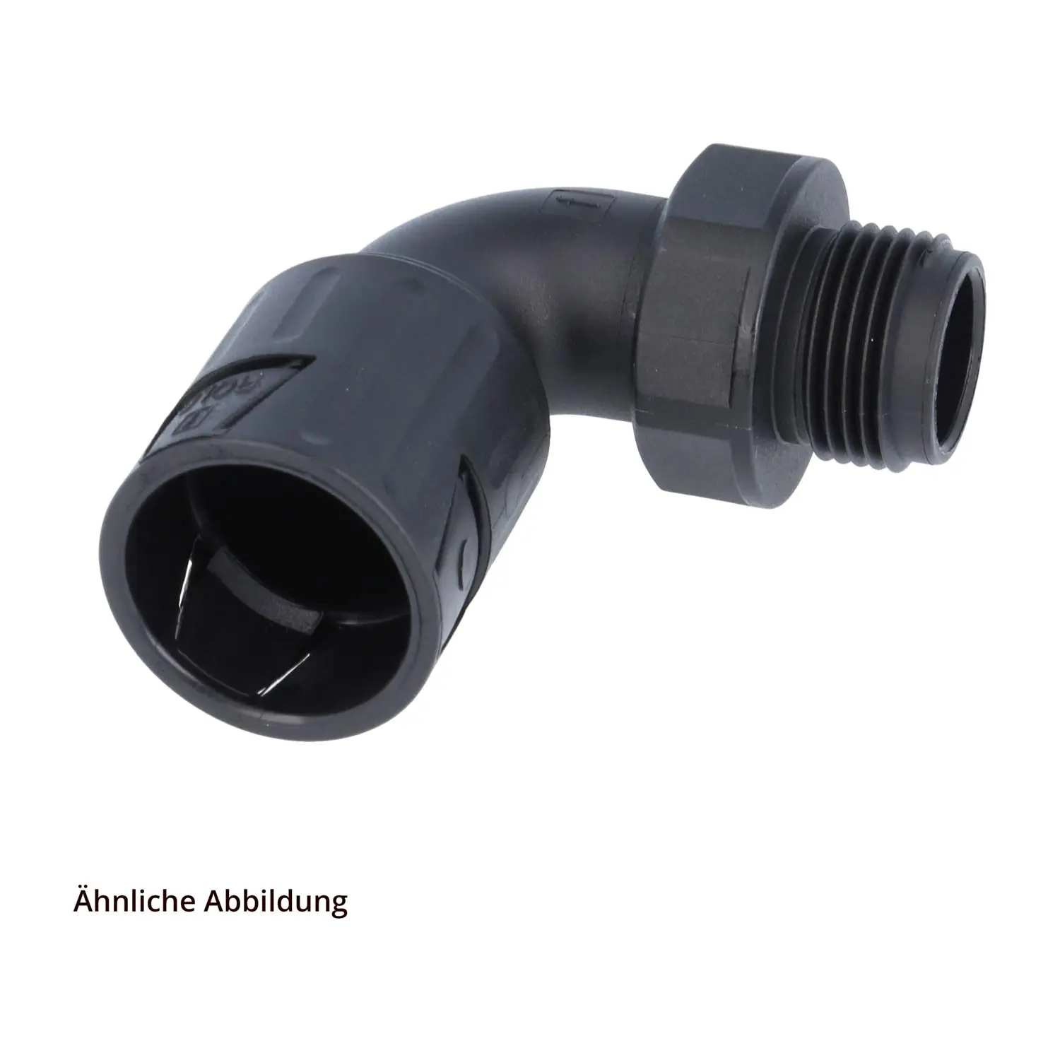 Produktfoto 1 von 15117054250 FLEXA RQLB1 90-M Schnellverschraubung 90 Grad Bogen Gewinde M50x1,5 für Schlauch-Außendurchmesser 54,5mm konisch dichtend mit Außengewinde