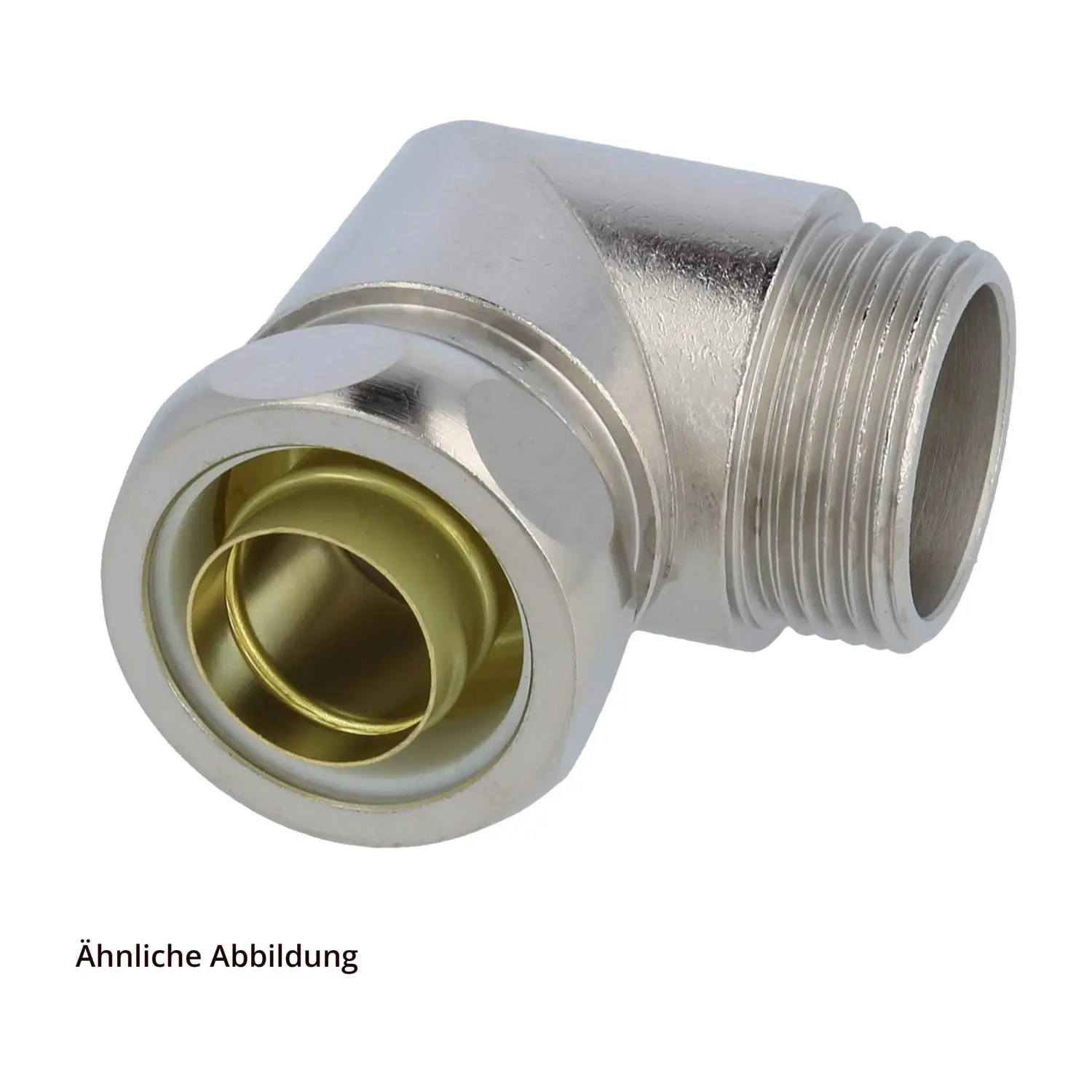Produktfoto 1 von 15010537040 FLEXA USW-M Metallverschraubung 90 Grad Winkel Gewinde M40x1,5 für Schlauch-Außendurchmesser 36,0mm für Schlauch-Innendurchmesser 27,0mm