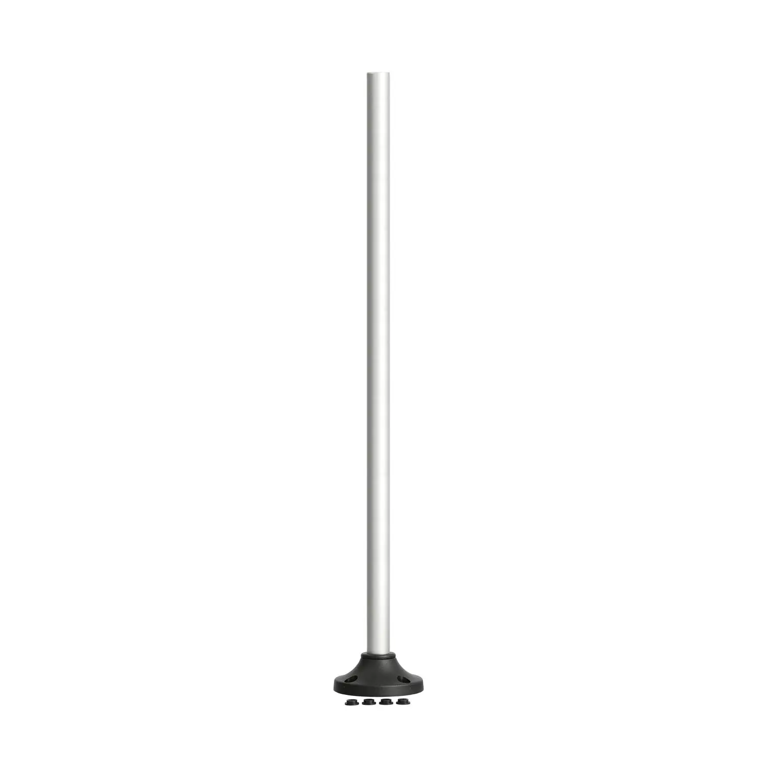 Produktfoto 1 von 127226 STEX24 Kunststofffuß mit Aluminiumrohr für Signalsäule schwarz / silber, 50/70mm SH500/231 101 Anschraubloch 56,0mm x 56,0mm Bohrung 4x6,5mm