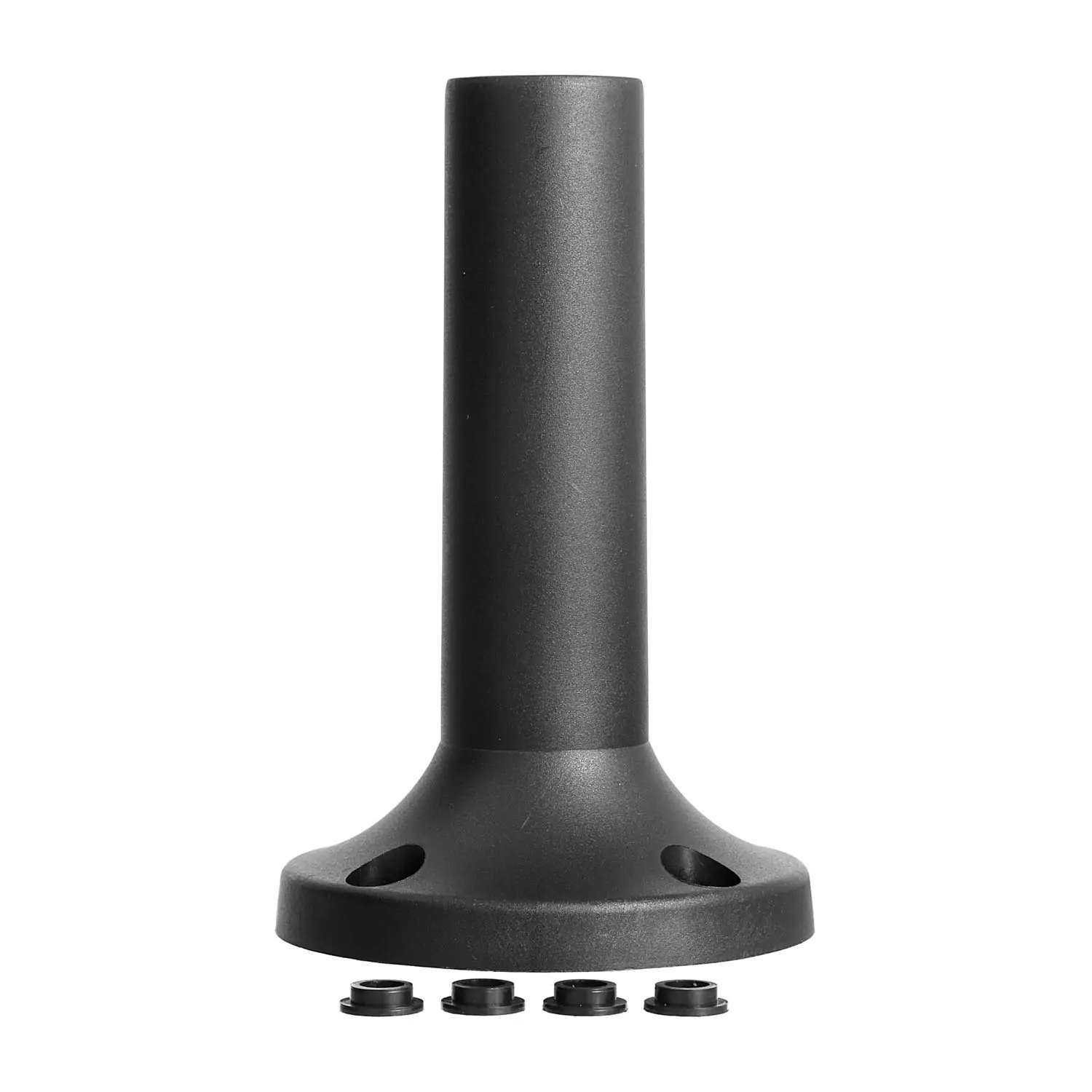 Produktfoto 1 von 127223 STEX24 Kunststofffuß mit Kunststoffrohr für Signalsäule schwarz, 70mm SH100/231 102 Anschraubloch 56,0mm x 56,0mm Bohrung 4x6,5mm