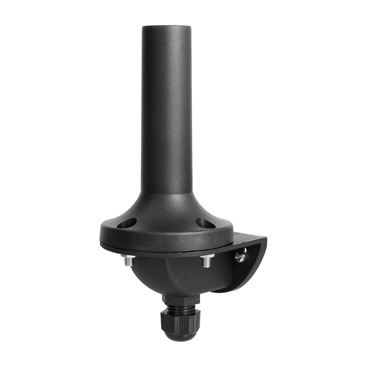 Produktfoto 1 von 127238 STEX24 Wandsockel mit Halter 110,0mm für Signalsäule schwarz, 70mm mit Kabelverschraubung, SH100/231 108 Klemmbereich 4,0mm - 8,0mm