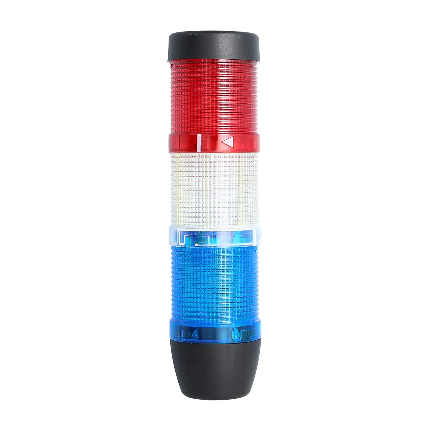 Produktfoto 1 von 127278 STEX24 Signalsäule blau-weiß-rot, 50mm, 24V AC/DC, LED-Dauerlicht SS50-OB3/24 101 MaßeLänge210,0mm, Durchmesser 50,0mm