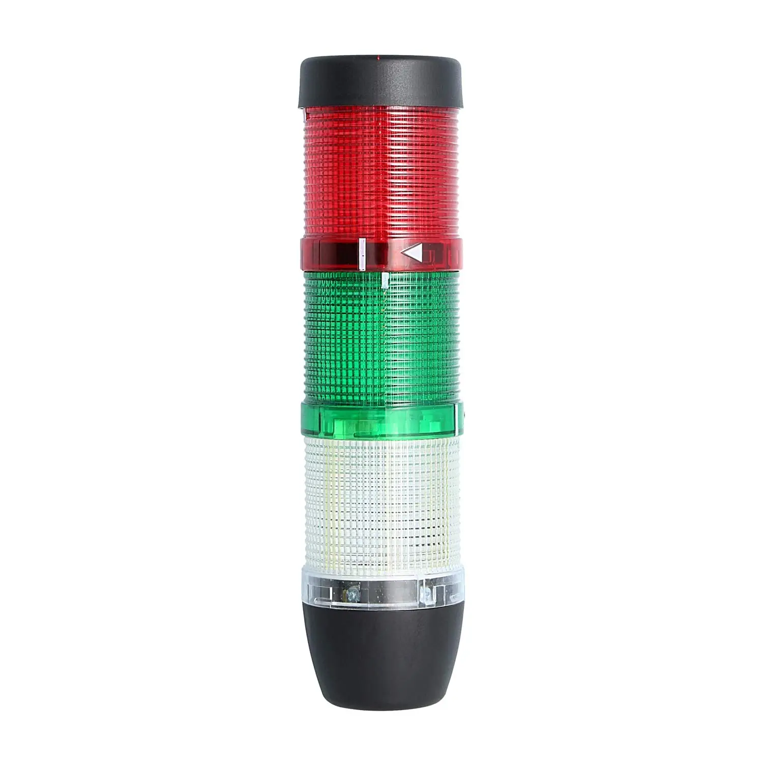 Produktfoto 1 von 127285 STEX24 Signalsäule weiß-grün-rot, 50mm, 24V AC/DC, LED-Dauerlicht SS50-OB3/24 107 MaßeLänge210,0mm, Durchmesser 50,0mm