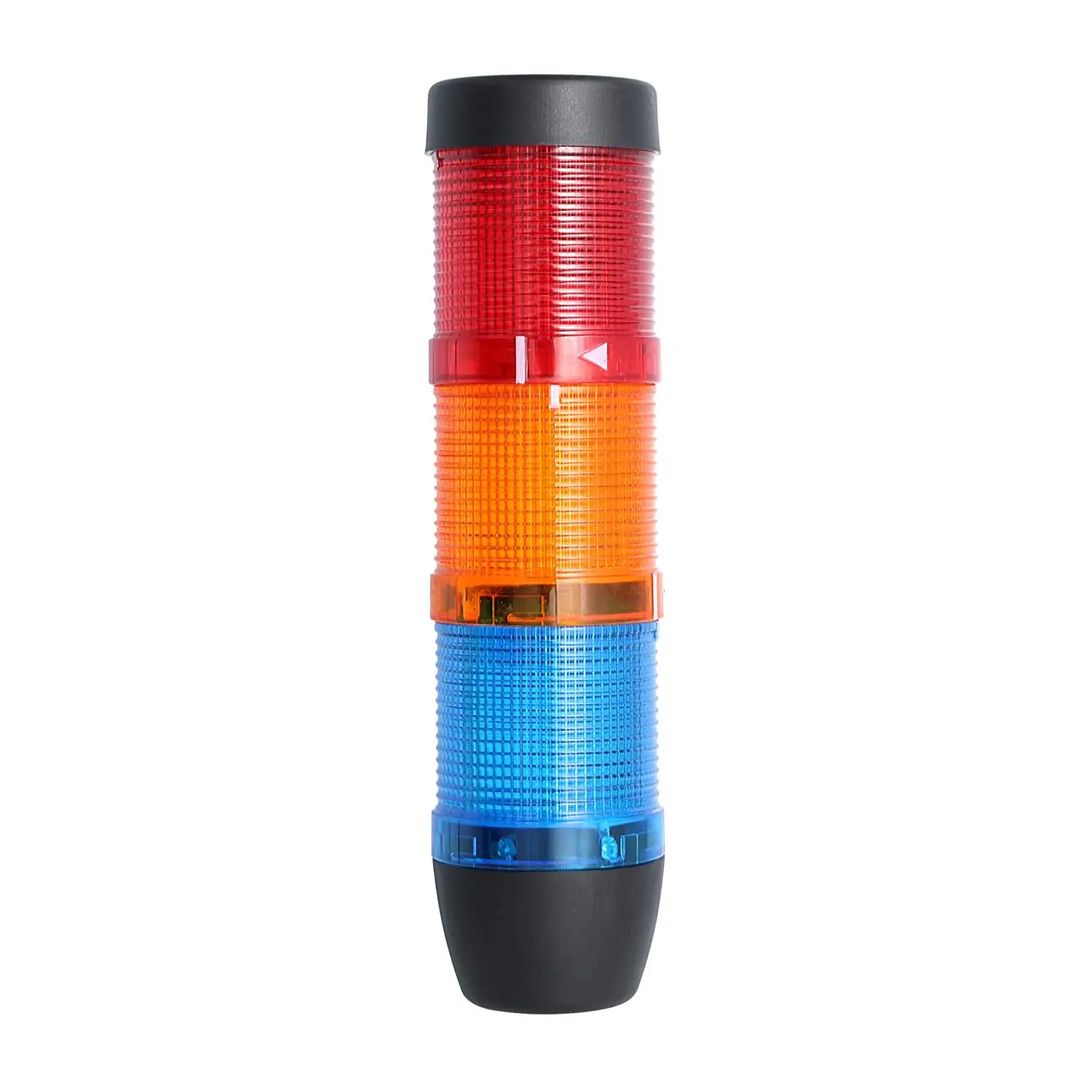 Produktfoto 1 von 127293 STEX24 Signalsäule blau-gelb-rot, 50mm, 24V AC/DC, LED-Blinklicht SS50-OB3/24 113 MaßeLänge210,0mm, Durchmesser 50,0mm