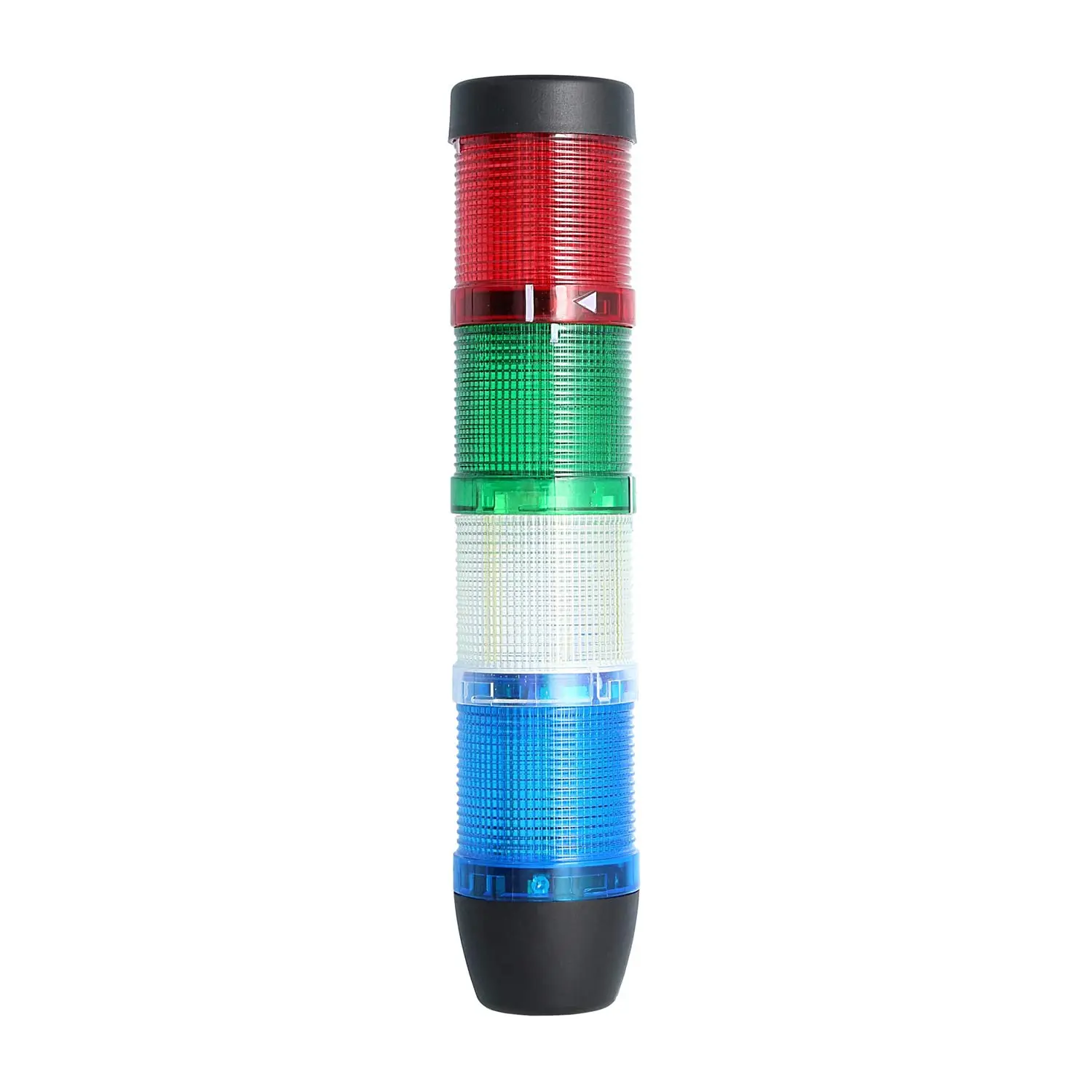 Produktfoto 1 von 127304 STEX24 Signalsäule blau-weiß-grün-rot, 50mm, 24V AC/DC, LED-Blinklicht SS50-OB4/24 106 MaßeLänge265,0mm, Durchmesser 50,0mm