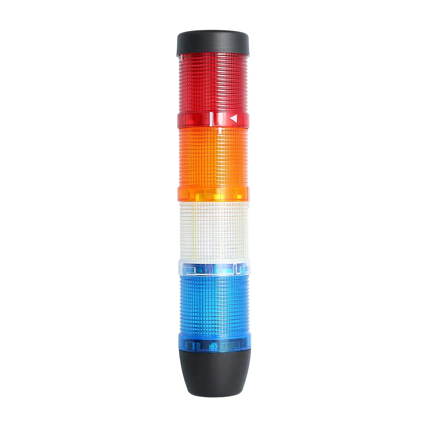Produktfoto 1 von 127305 STEX24 Signalsäule blau-weiß-gelb-rot, 50mm, 24V AC/DC, LED-Blinklicht SS50-OB4/24 107 MaßeLänge265,0mm, Durchmesser 50,0mm