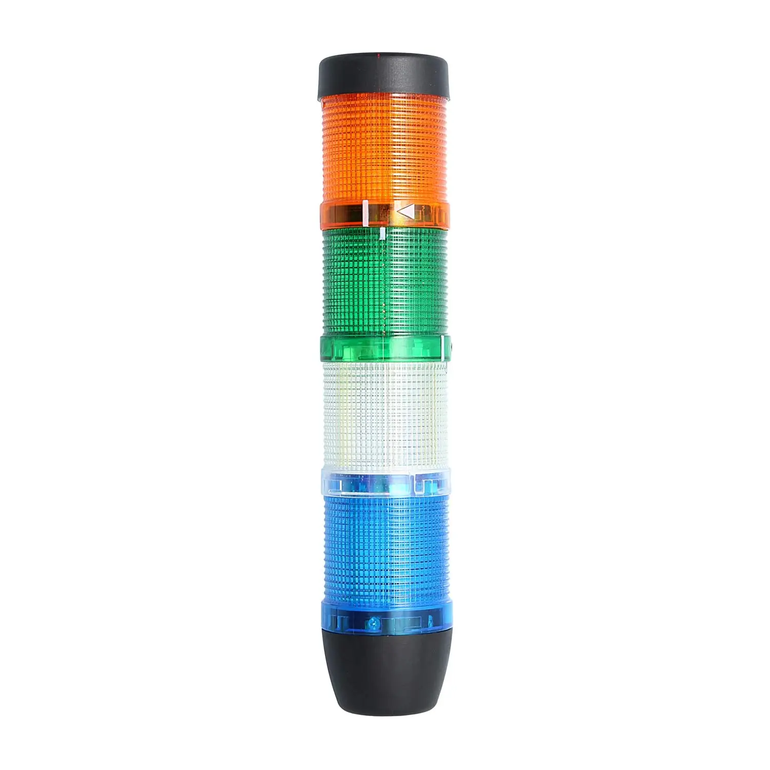 Produktfoto 1 von 127303 STEX24 Signalsäule blau-weiß-grün-gelb, 50mm, 24V AC/DC, LED-Blinklicht SS50-OB4/24 109 MaßeLänge265,0mm, Durchmesser 50,0mm