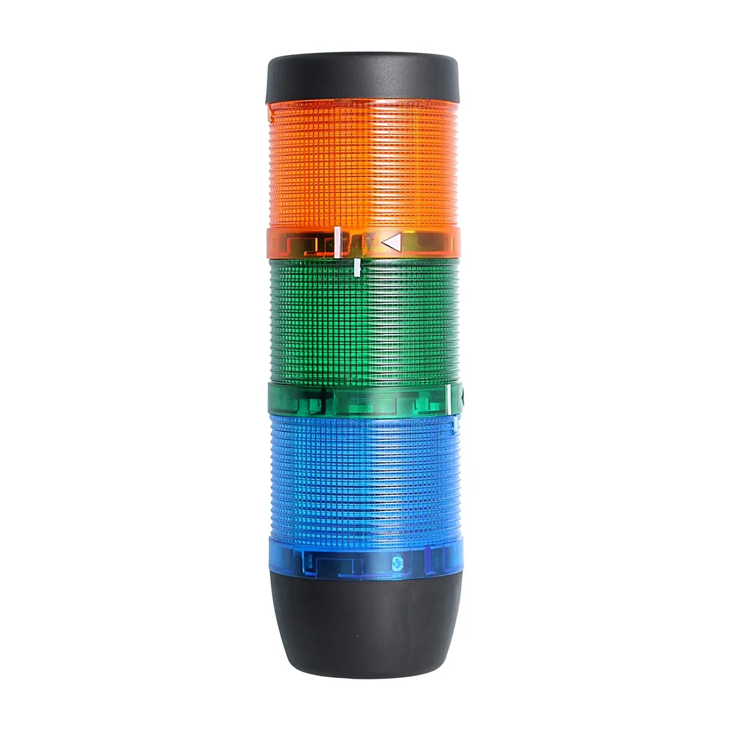 Produktfoto 1 von 127404 STEX24 Signalsäule blau-grün-gelb, 70mm, 24V AC/DC, LED-Dauerlicht SS70-OB3/24 106 MaßeLänge216,0mm, Durchmesser 70,0mm