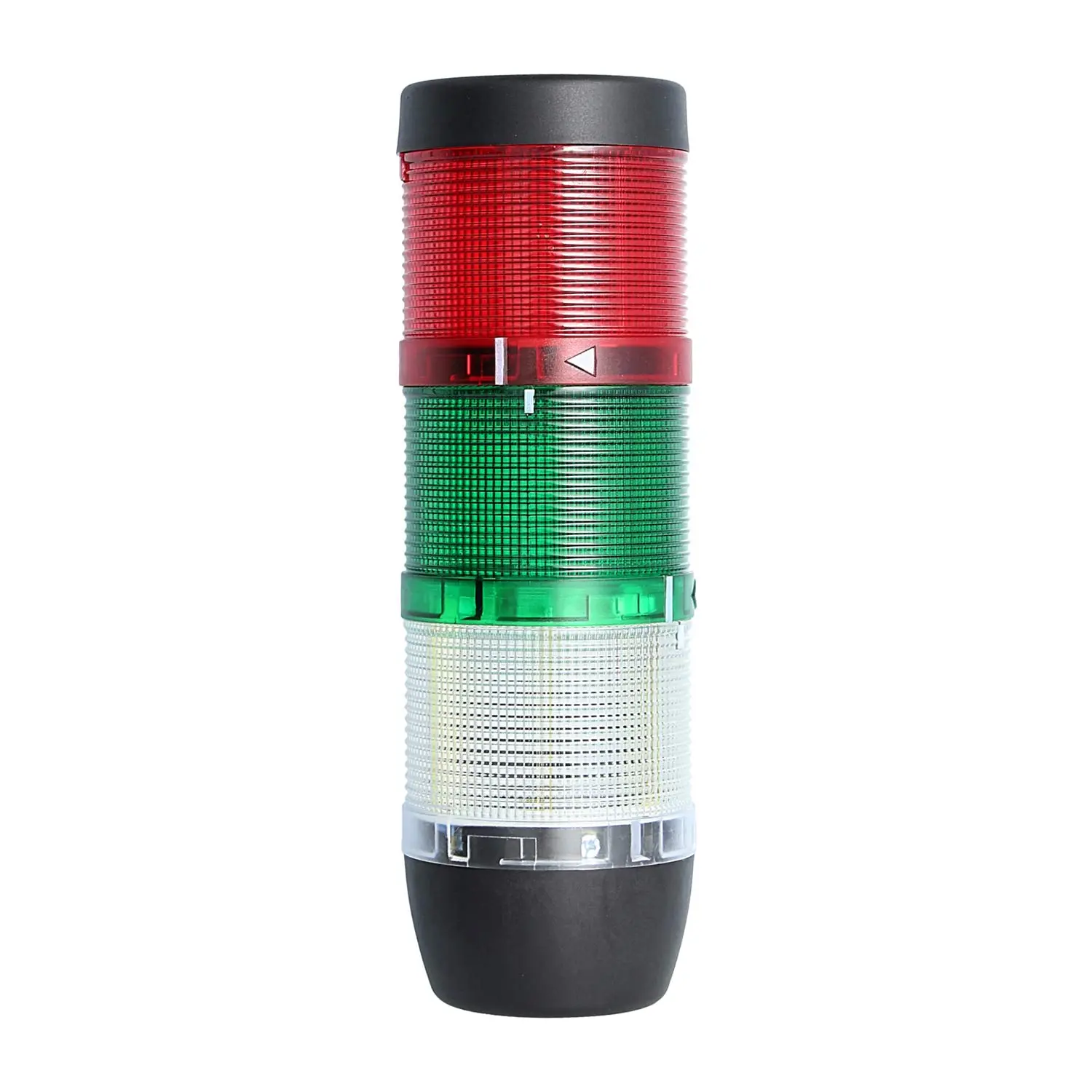 Produktfoto 1 von 127408 STEX24 Signalsäule weiß-grün-rot, 70mm, 24V AC/DC, LED-Dauerlicht SS70-OB3/24 107 MaßeLänge216,0mm, Durchmesser 70,0mm