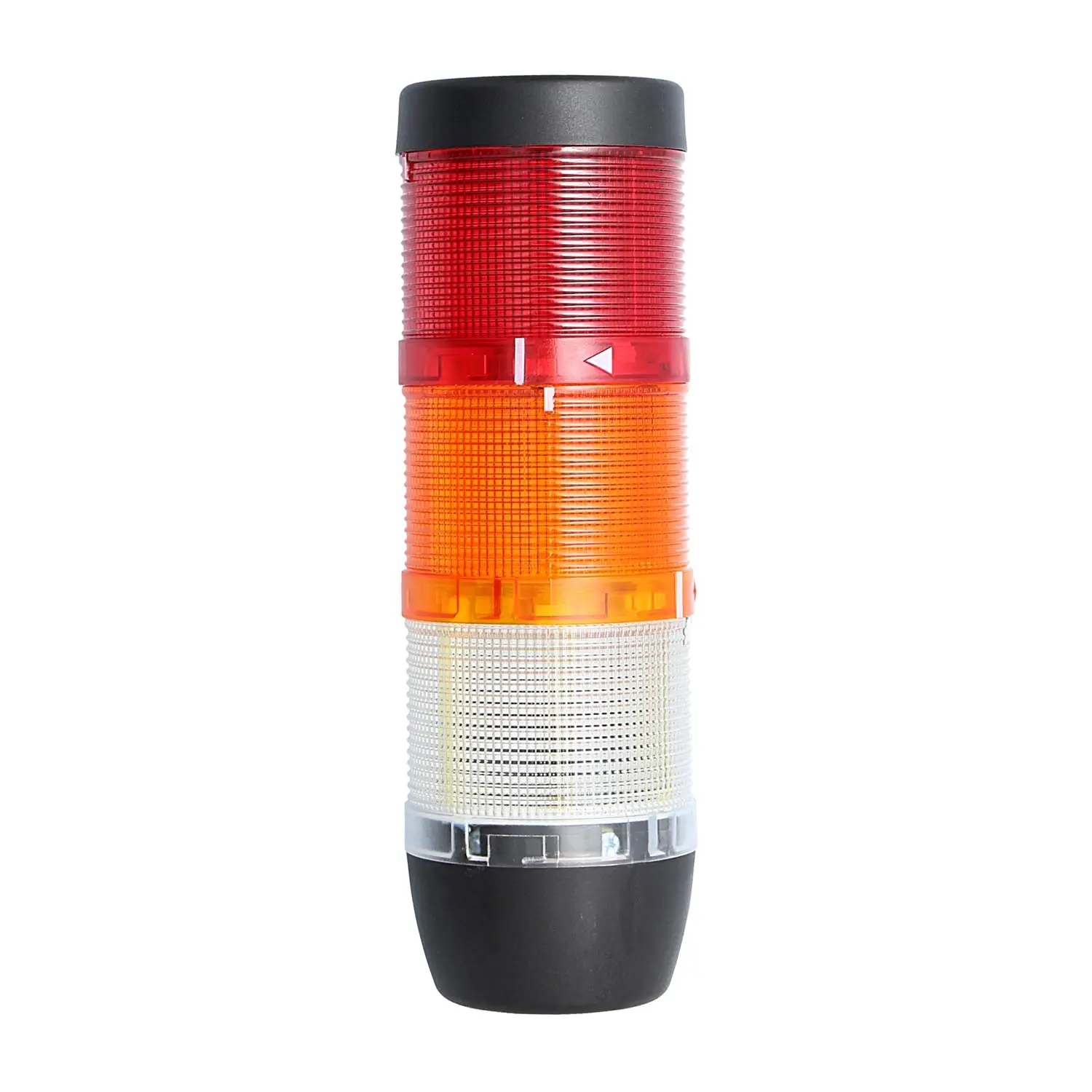 Produktfoto 1 von 127409 STEX24 Signalsäule weiß-gelb-rot, 70mm, 24V AC/DC, LED-Dauerlicht SS70-OB3/24 108 MaßeLänge216,0mm, Durchmesser 70,0mm
