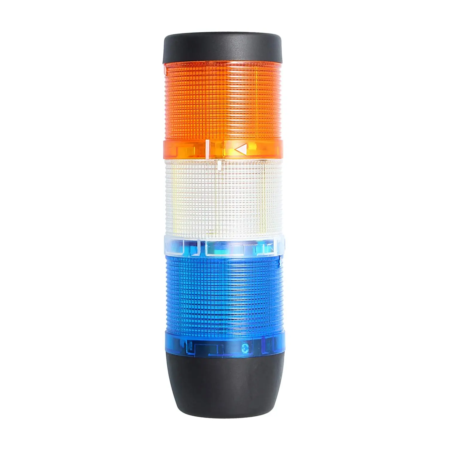 Produktfoto 1 von 127403 STEX24 Signalsäule blau-weiß-gelb, 70mm, 24V AC/DC, LED-Dauerlicht SS70-OB3/24 105 MaßeLänge216,0mm, Durchmesser 70,0mm