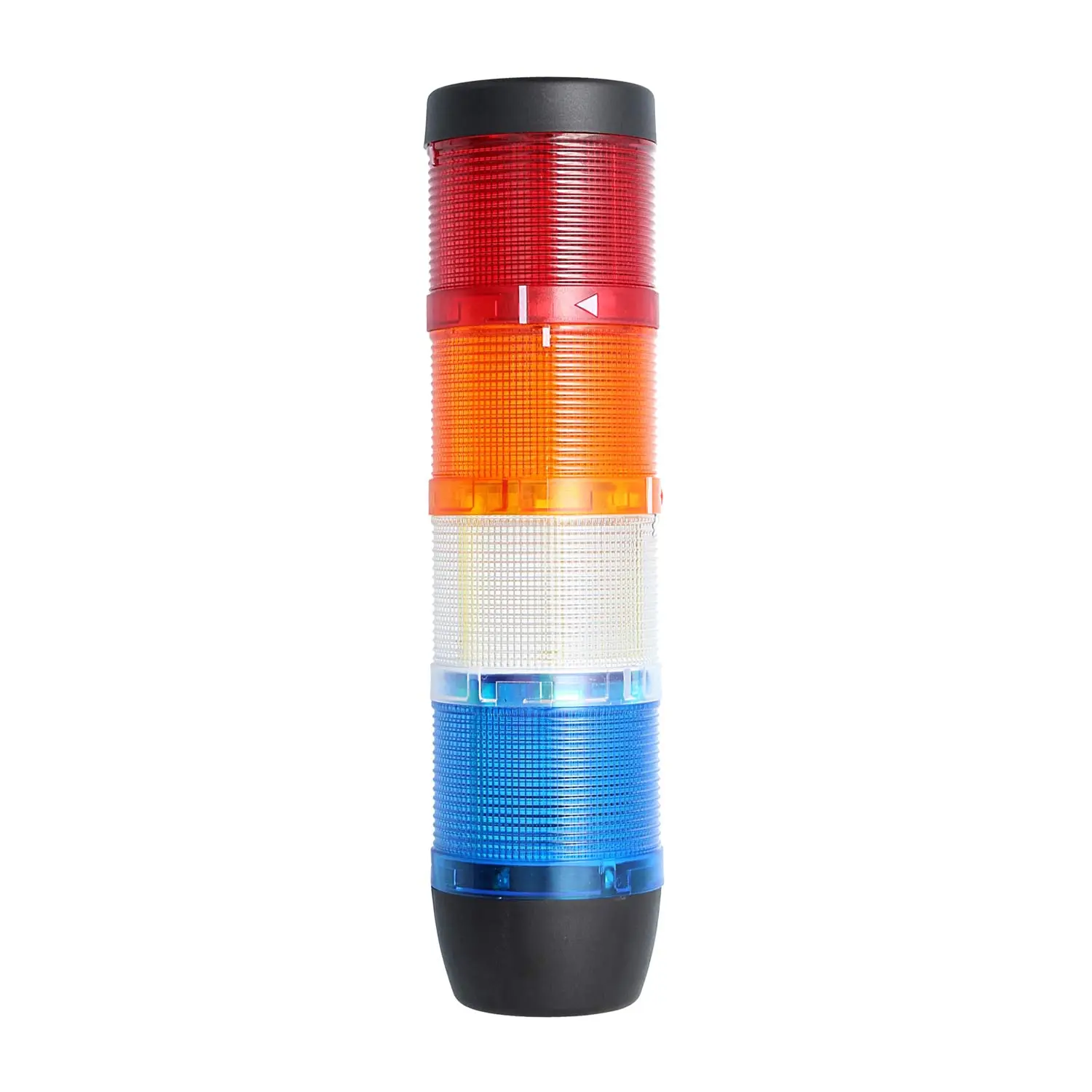 Produktfoto 1 von 127428 STEX24 Signalsäule blau-weiß-gelb-rot, 70mm, 24V AC/DC, LED-Blinklicht SS70-OB4/24 107 MaßeLänge271,0mm, Durchmesser 70,0mm
