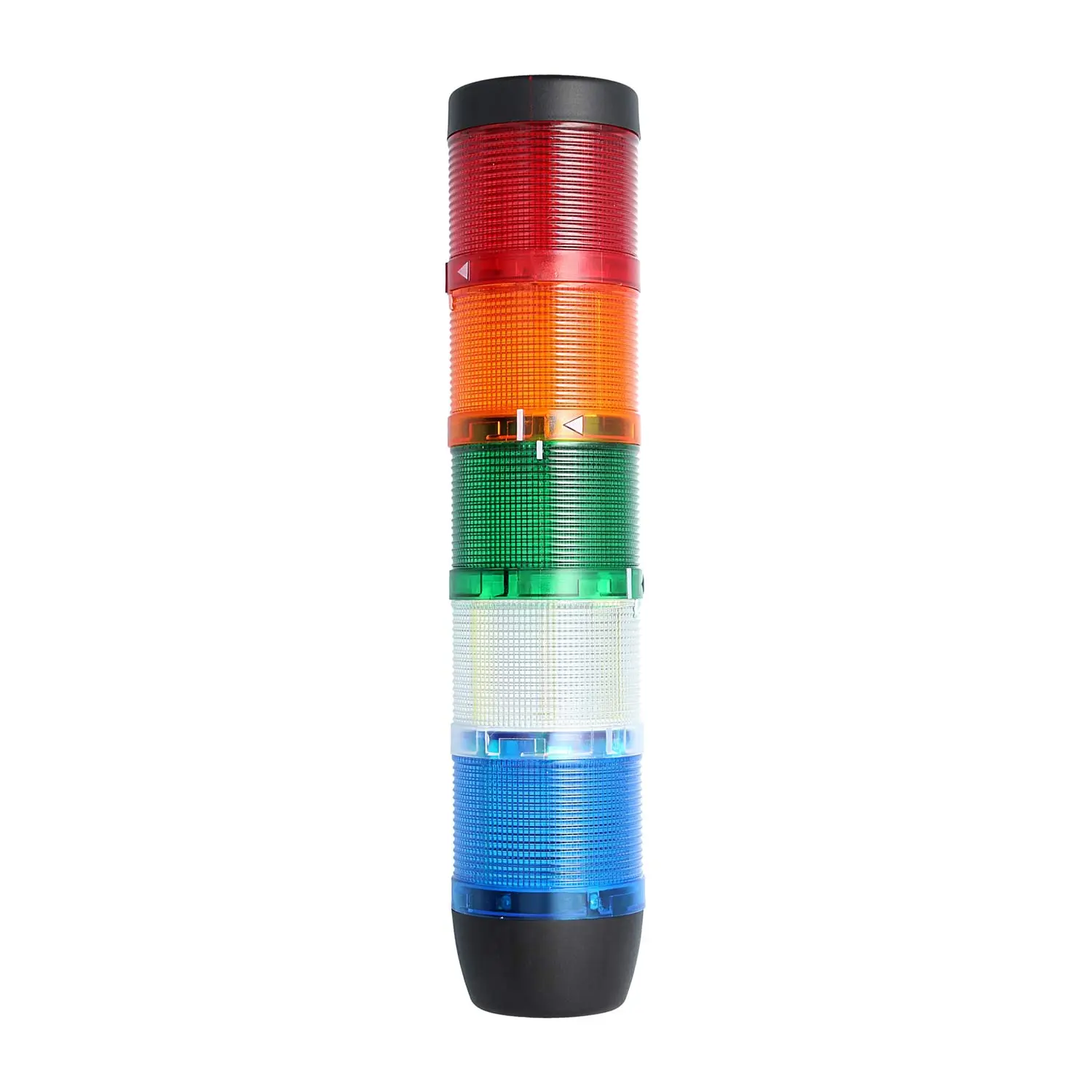Produktfoto 1 von 127432 STEX24 Signalsäule blau-weiß-grün-gelb-rot, 70mm, 24V AC/DC, LED-Blinklicht SS70-OB5/24 102 MaßeLänge327,0mm, Durchmesser 70,0mm