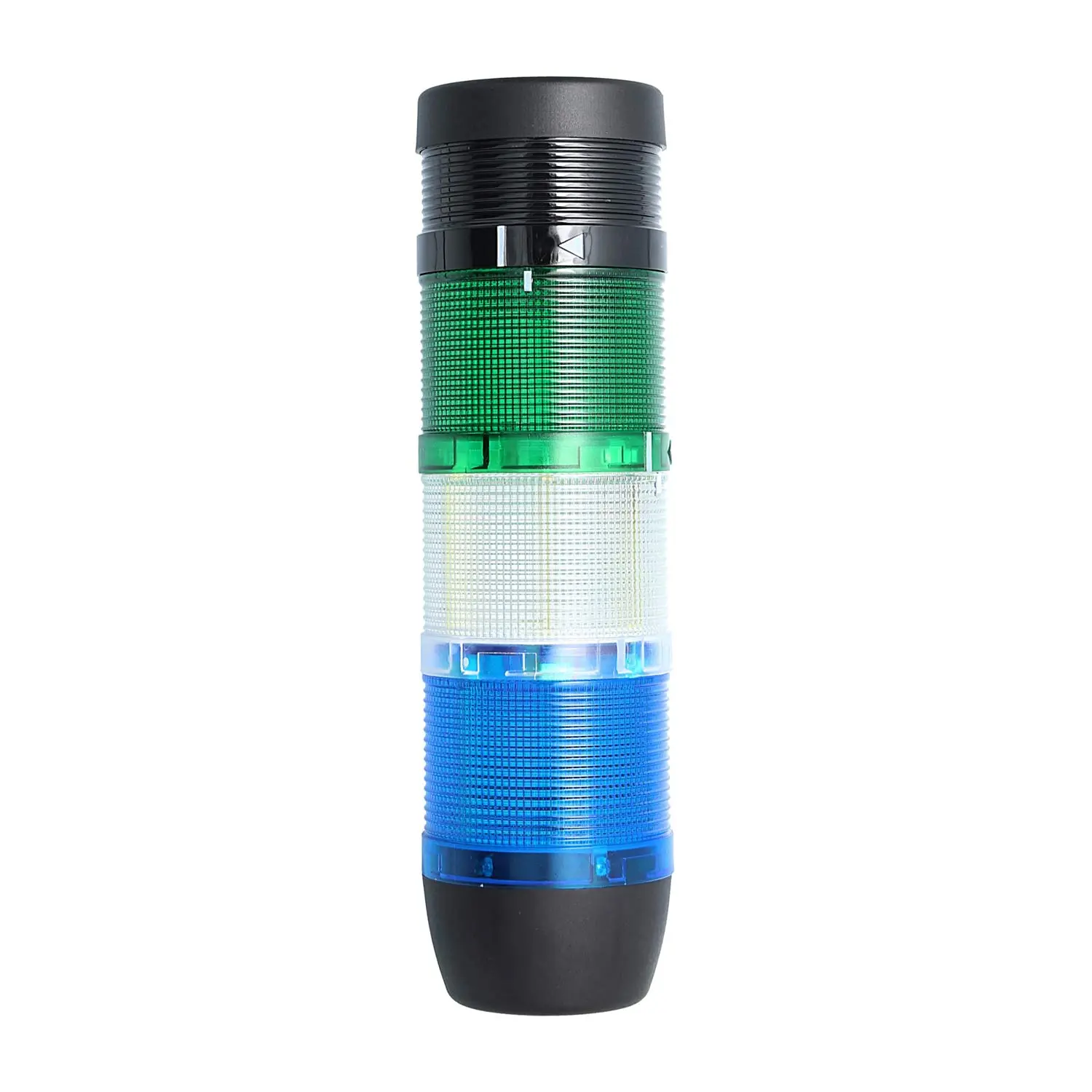 Produktfoto 1 von 127464 STEX24 Signalsäule blau-weiß-grün, 70mm, 24V AC/DC, LED-Dauerlicht mit Summer, SS70-B3/24 104 Lautstärke 90 db