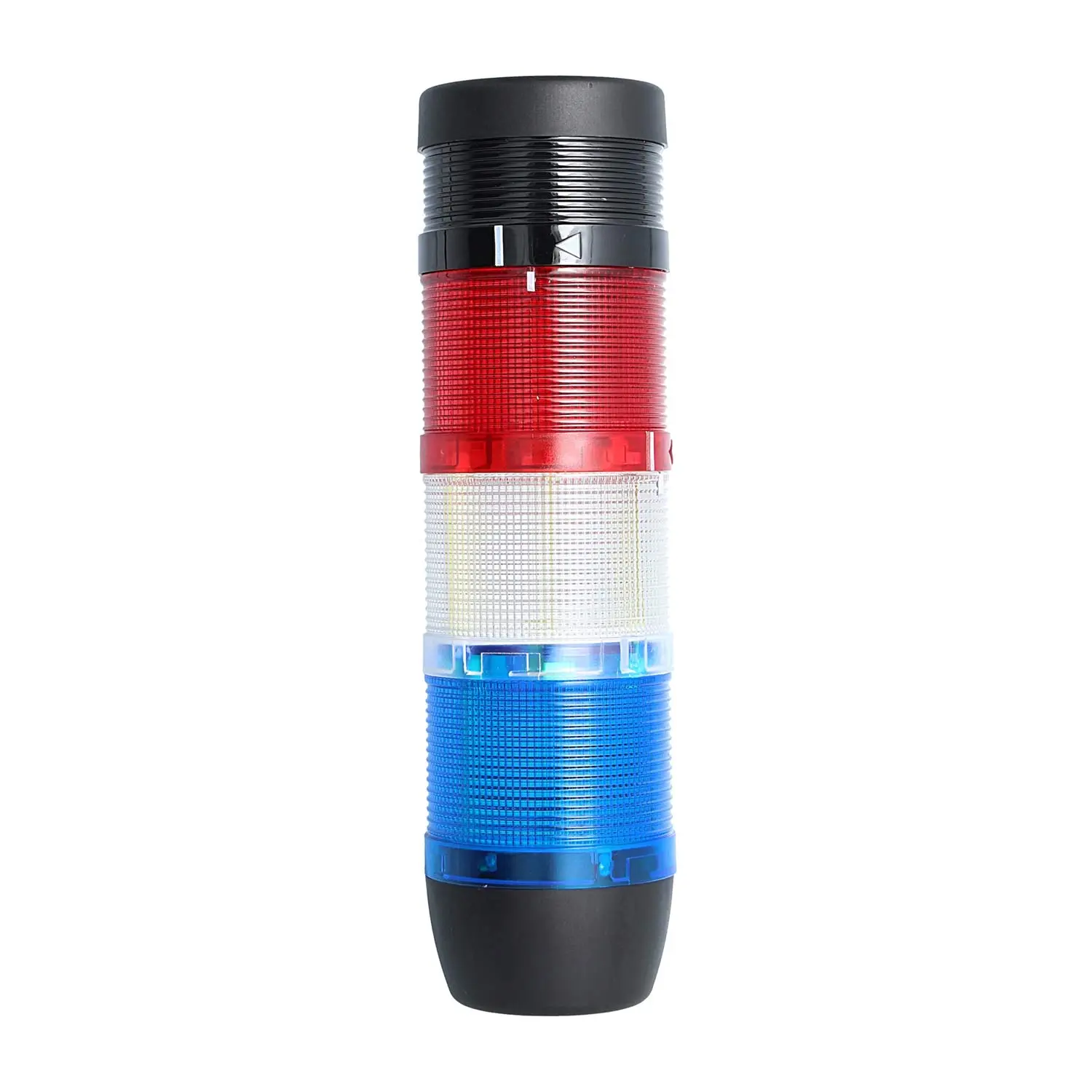 Produktfoto 1 von 127475 STEX24 Signalsäule blau-weiß-rot, 70mm, 24V AC/DC, LED-Blinklicht mit Summer, SS70-B3/24 111 Lautstärke 90 db