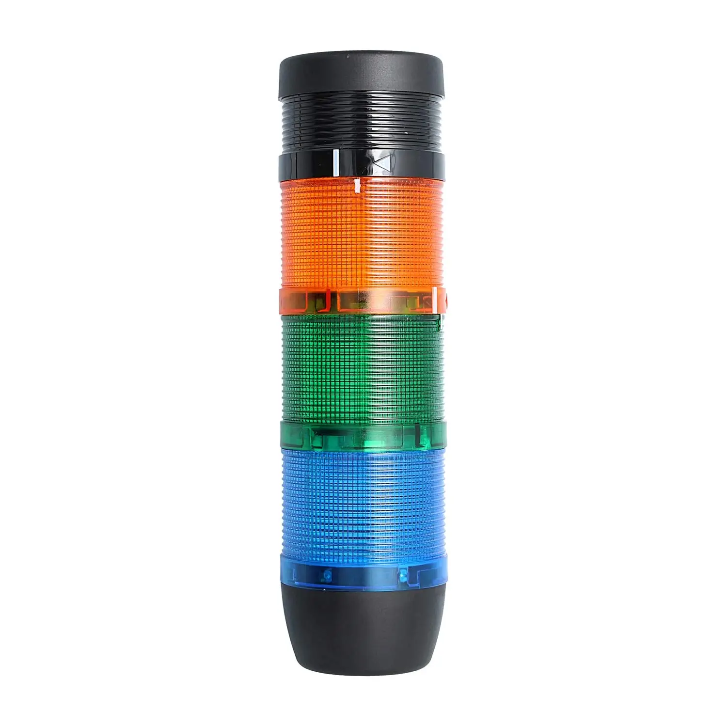 Produktfoto 1 von 127476 STEX24 Signalsäule blau-grün-gelb, 70mm, 24V AC/DC, LED-Blinklicht mit Summer, SS70-B3/24 116 Lautstärke 90 db