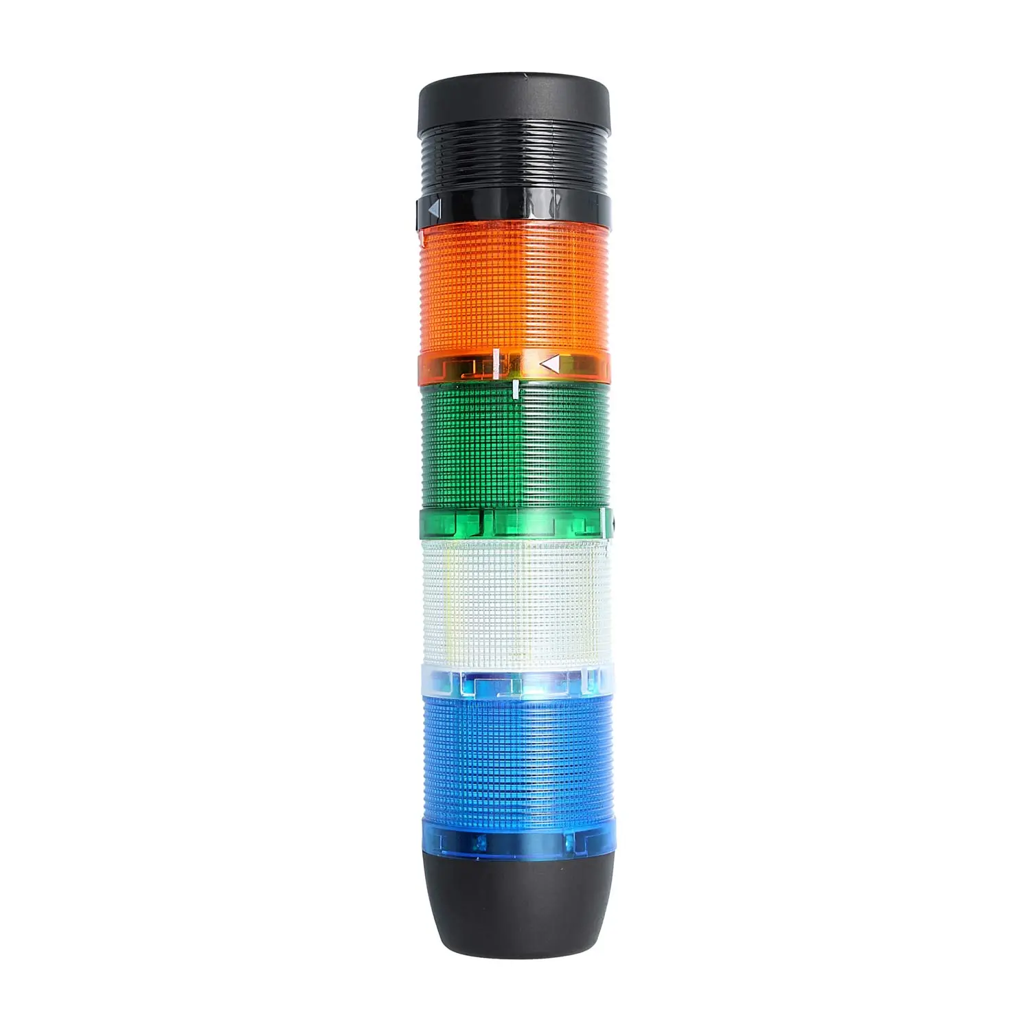 Produktfoto 1 von 127484 STEX24 Signalsäule blau-weiß-grün-gelb, 70mm, 24V AC/DC, LED-Dauerlicht mit Summer, SS70-B4/24 104 Lautstärke 90 db