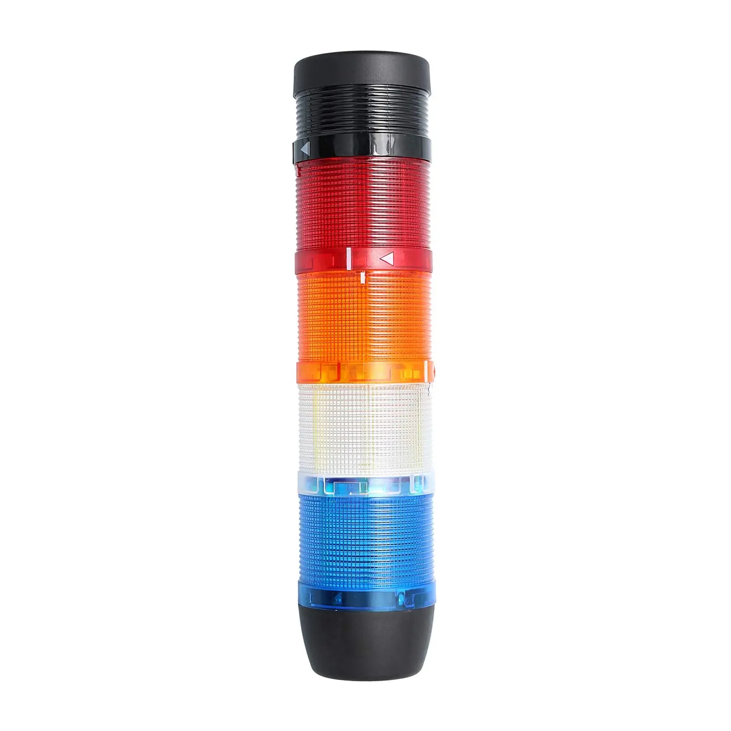 Produktfoto 1 von 127490 STEX24 Signalsäule blau-weiß-gelb-rot, 70mm, 24V AC/DC, LED-Blinklicht mit Summer, SS70-B4/24 107 Lautstärke 90 db