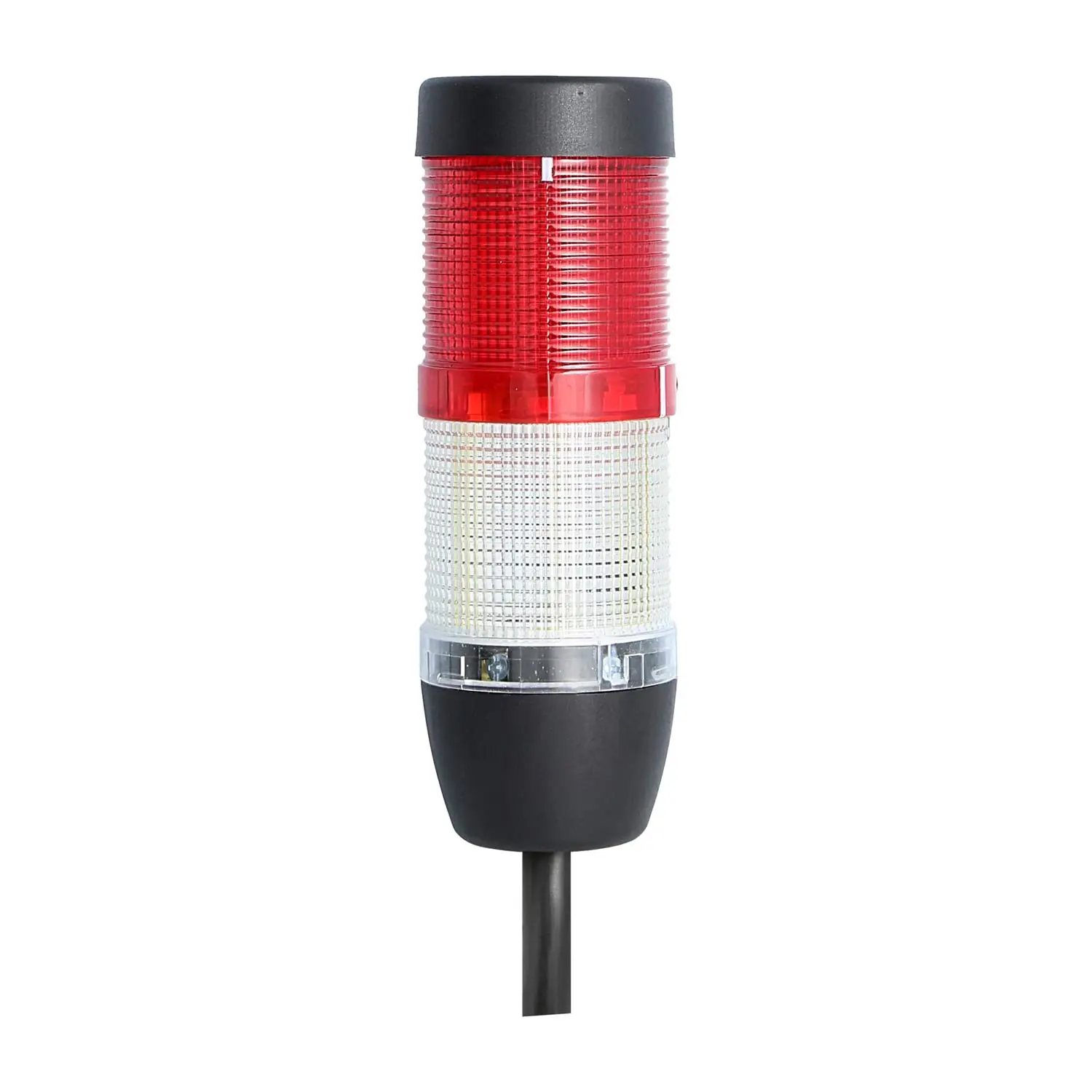Produktfoto 1 von 127796 STEX24 Signalsäule weiß-rot, 50mm, 24V AC/DC, LED-Blinklicht Kabel 0,6 Meter, SS50-OB2/24 137 Anschlusstechnik: Anschlusskabel