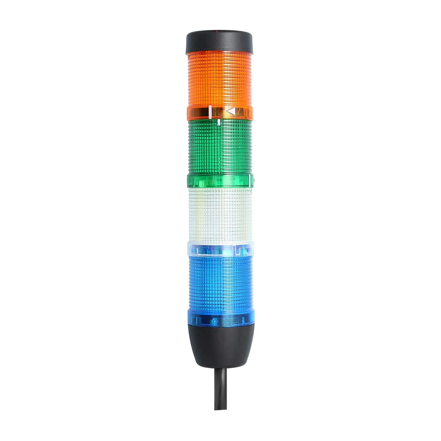 Produktfoto 1 von 127821 STEX24 Signalsäule blau-weiß-grün-gelb, 50mm, 24V AC/DC, LED-Dauerlicht Kabel 0,6 Meter, SS50-OB4/24 112 Anschlusstechnik: Anschlusskabel