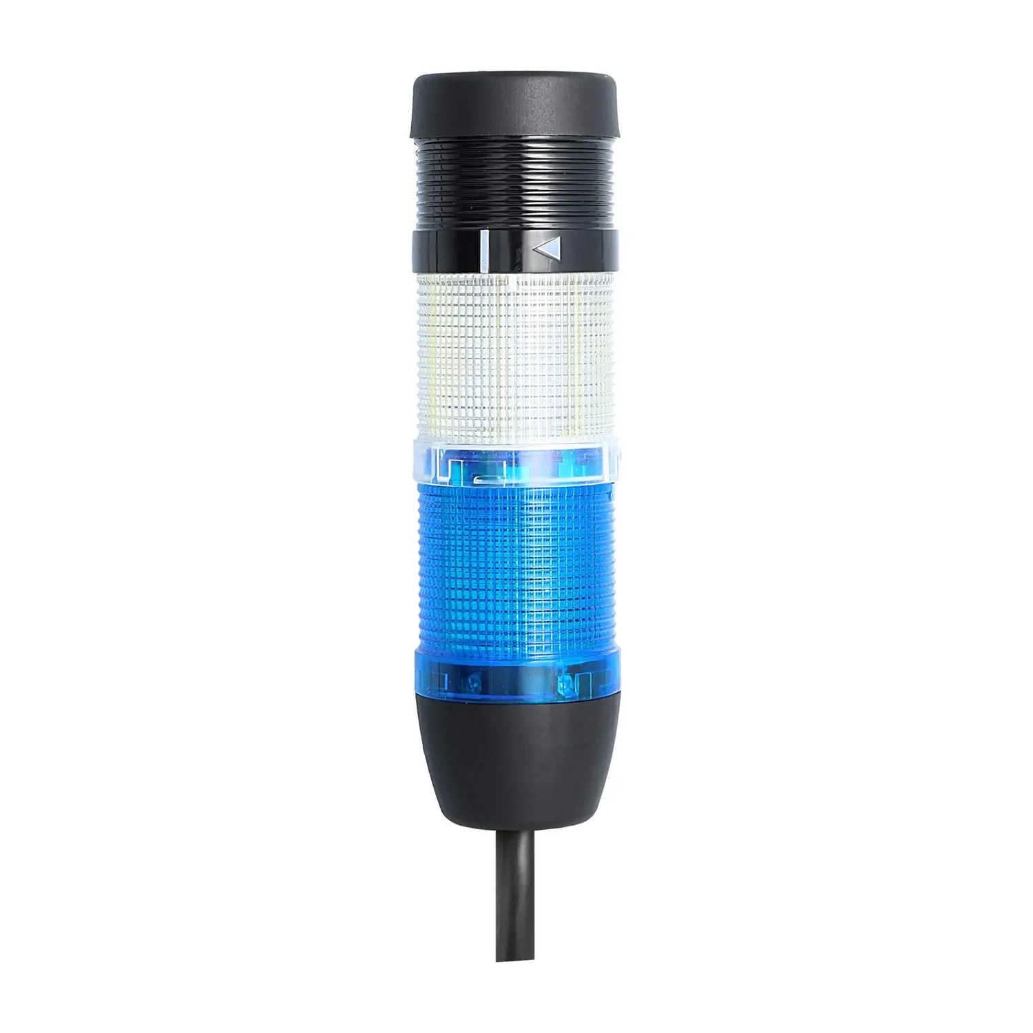 Produktfoto 1 von 127843 STEX24 Signalsäule blau-weiß, 50mm, 24V AC/DC, LED-Dauerlicht mit Summer, Kabel 0,6 Meter, SS50-B2/24 122 Lautstärke 90 db