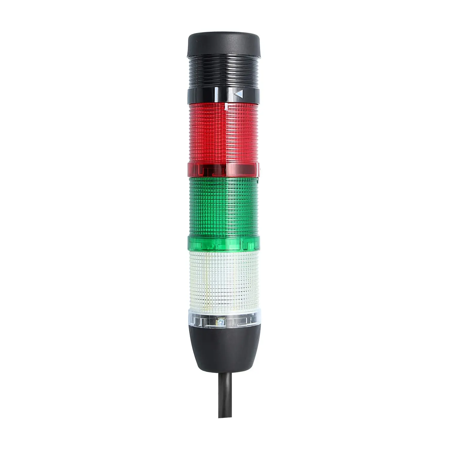 Produktfoto 1 von 127869 STEX24 Signalsäule weiß-grün-rot, 50mm, 24V AC/DC, LED-Dauerlicht mit Summer, Kabel 0,6 Meter, SS50-B3/24 128 Lautstärke 90 db