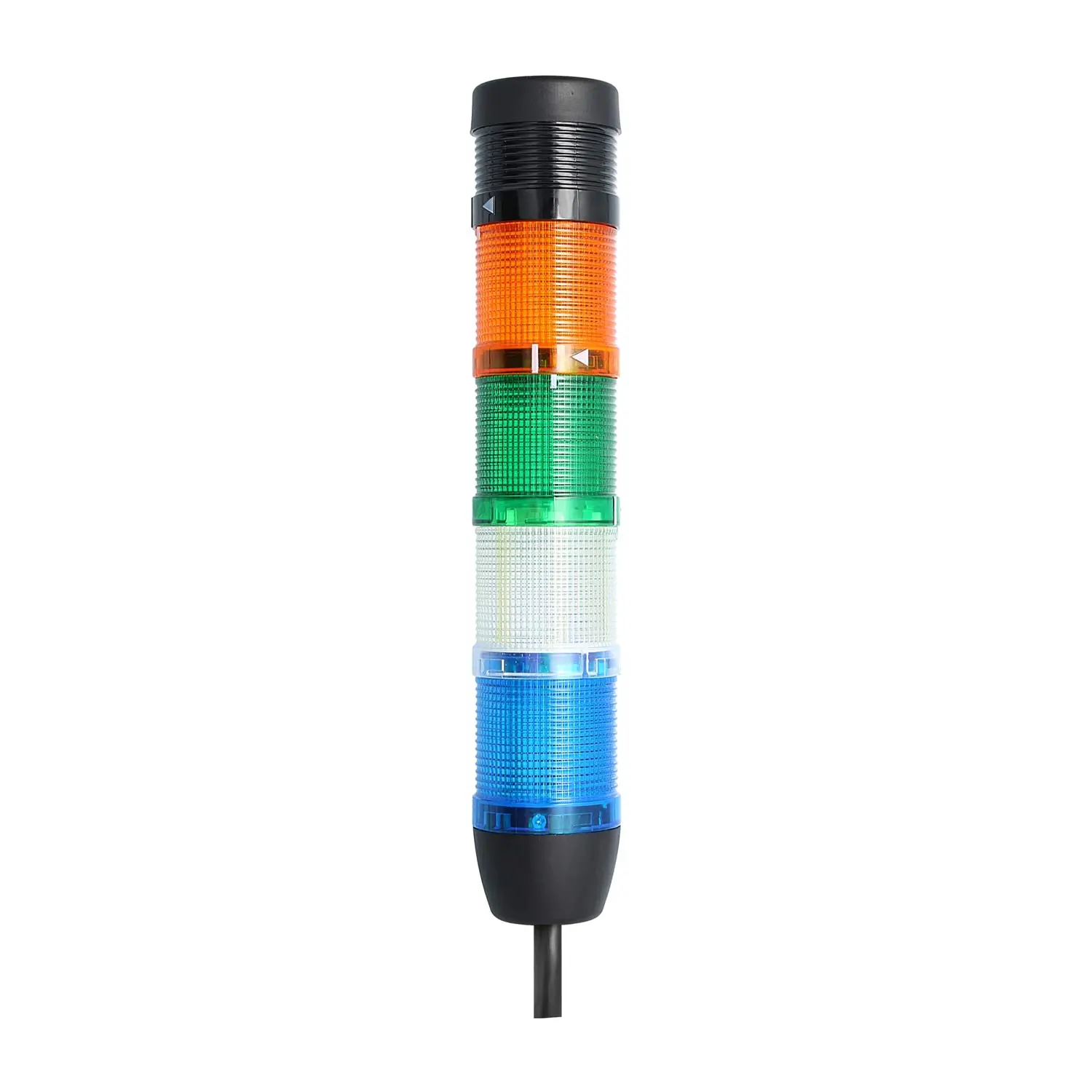 Produktfoto 1 von 127887 STEX24 Signalsäule blau-weiß-grün-gelb, 50mm, 24V AC/DC, LED-Blinklicht mit Summer, Kabel 0,6 Meter, SS50-B4/24 116 Lautstärke 90 db