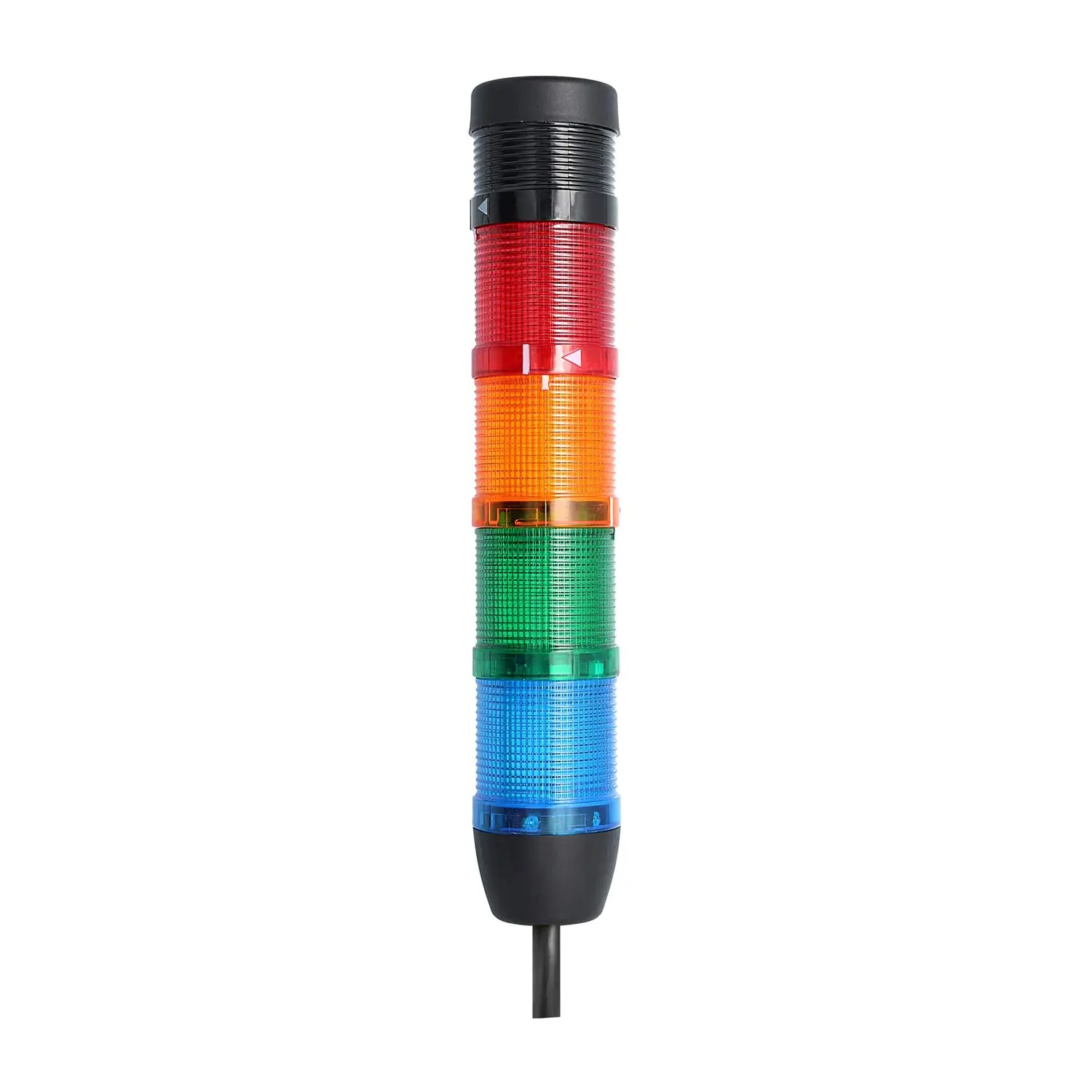 Produktfoto 1 von 127890 STEX24 Signalsäule blau-grün-gelb-rot, 50mm, 24V AC/DC, LED-Blinklicht mit Summer, Kabel 0,6 Meter, SS50-B4/24 119 Lautstärke 90 db