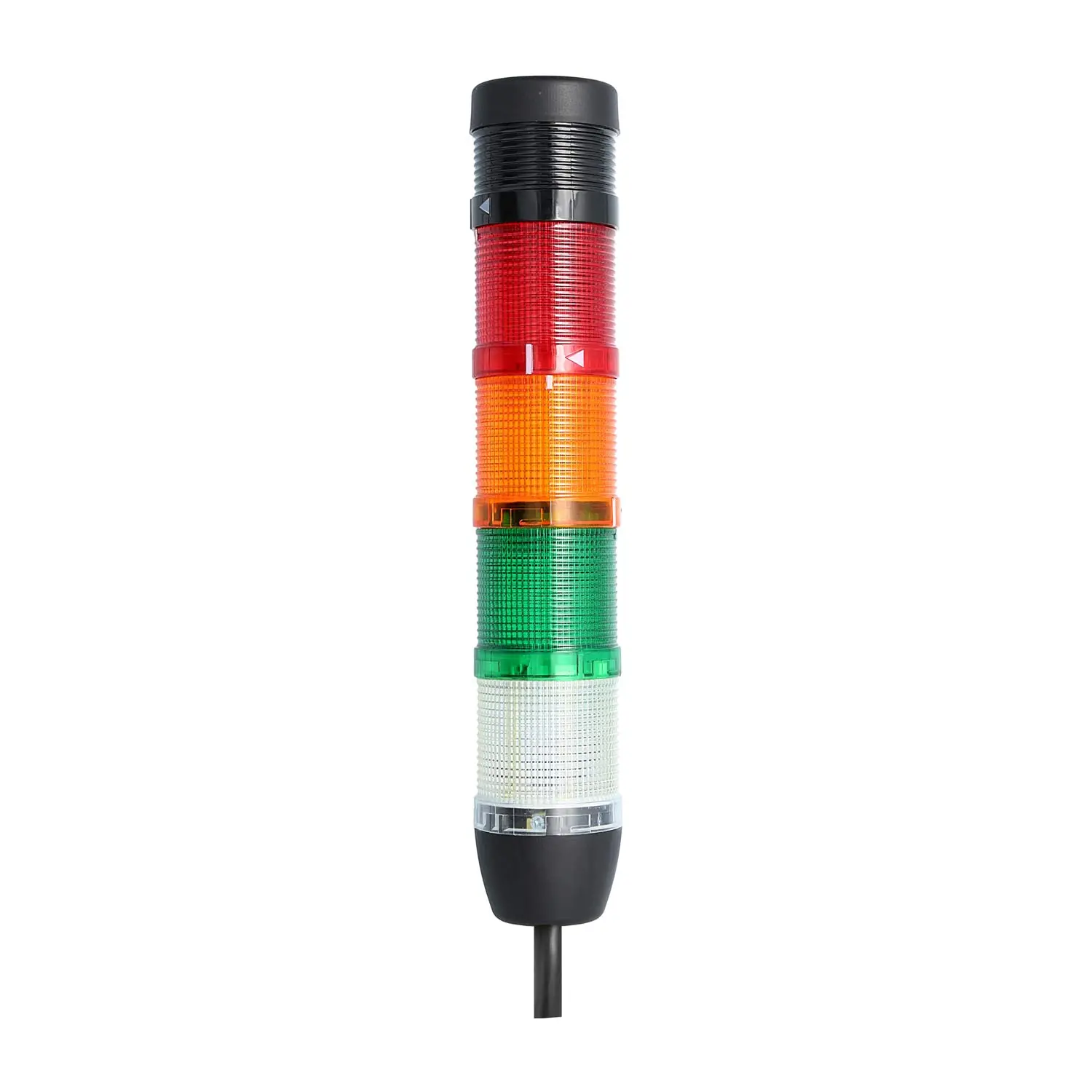 Produktfoto 1 von 127891 STEX24 Signalsäule weiß-grün-gelb-rot, 50mm, 24V AC/DC, LED-Blinklicht mit Summer, Kabel 0,6 Meter, SS50-B4/24 120 Lautstärke 90 db