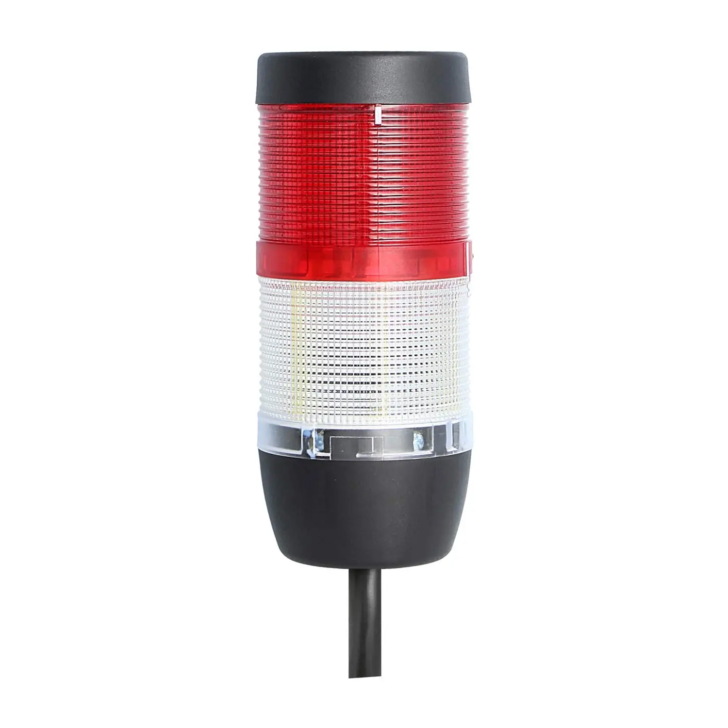 Produktfoto 1 von 127919 STEX24 Signalsäule weiß-rot, 70mm, 24V AC/DC, LED-Blinklicht Kabel 0,6 Meter, SS70-OB2/24 137 Anschlusstechnik: Anschlusskabel