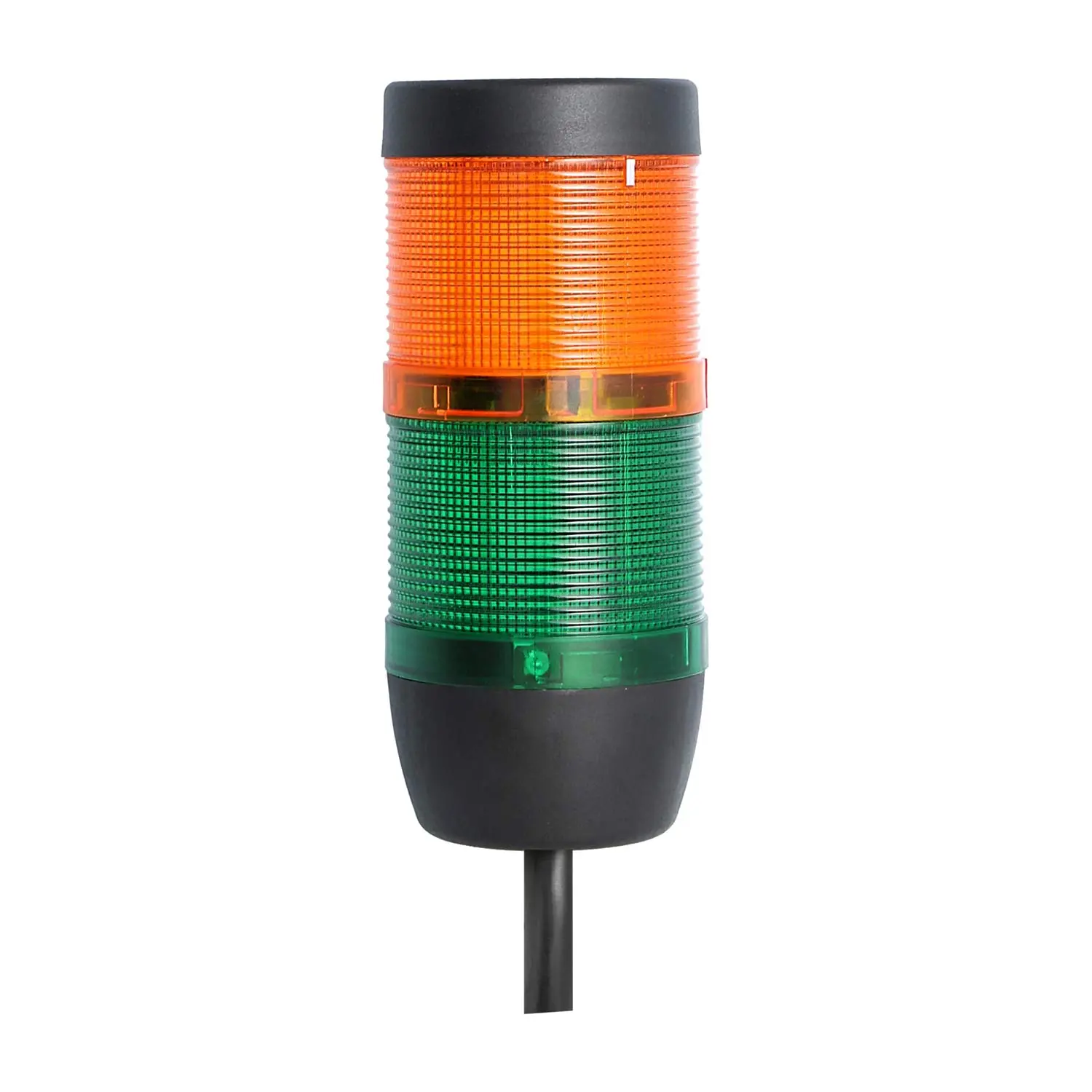 Produktfoto 1 von 127910 STEX24 Signalsäule grün-gelb, 70mm, 24V AC/DC, LED-Dauerlicht Kabel 0,6 Meter, SS70-OB2/24 128 Anschlusstechnik: Anschlusskabel