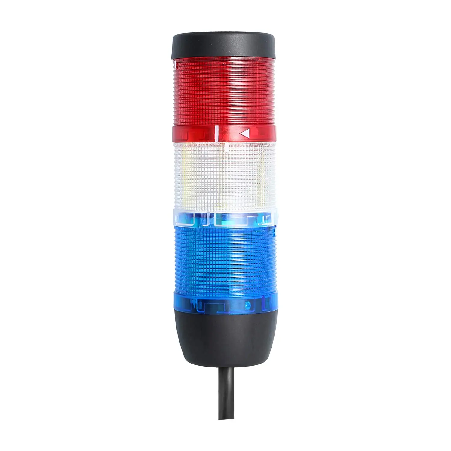 127935 STEX24 Signalsäule blau-weiß-rot, 70mm, 24V AC/DC, LED-Blinklicht Kabel 0,6 Meter, SS70-OB3/24 133 Anschlusstechnik: Anschlusskabel