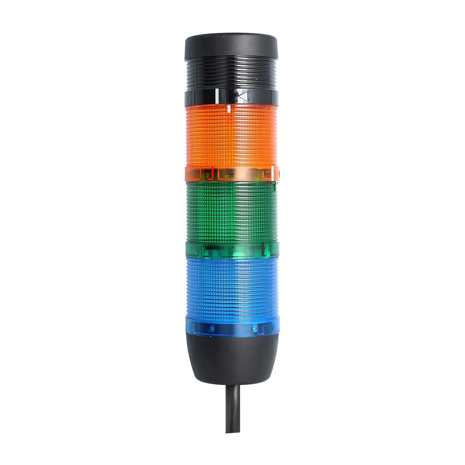 127988 STEX24 Signalsäule blau-grün-gelb, 70mm, 24V AC/DC, LED-Dauerlicht mit Summer, Kabel 0,6 Meter, SS70-B3/24 124 Lautstärke 90 db