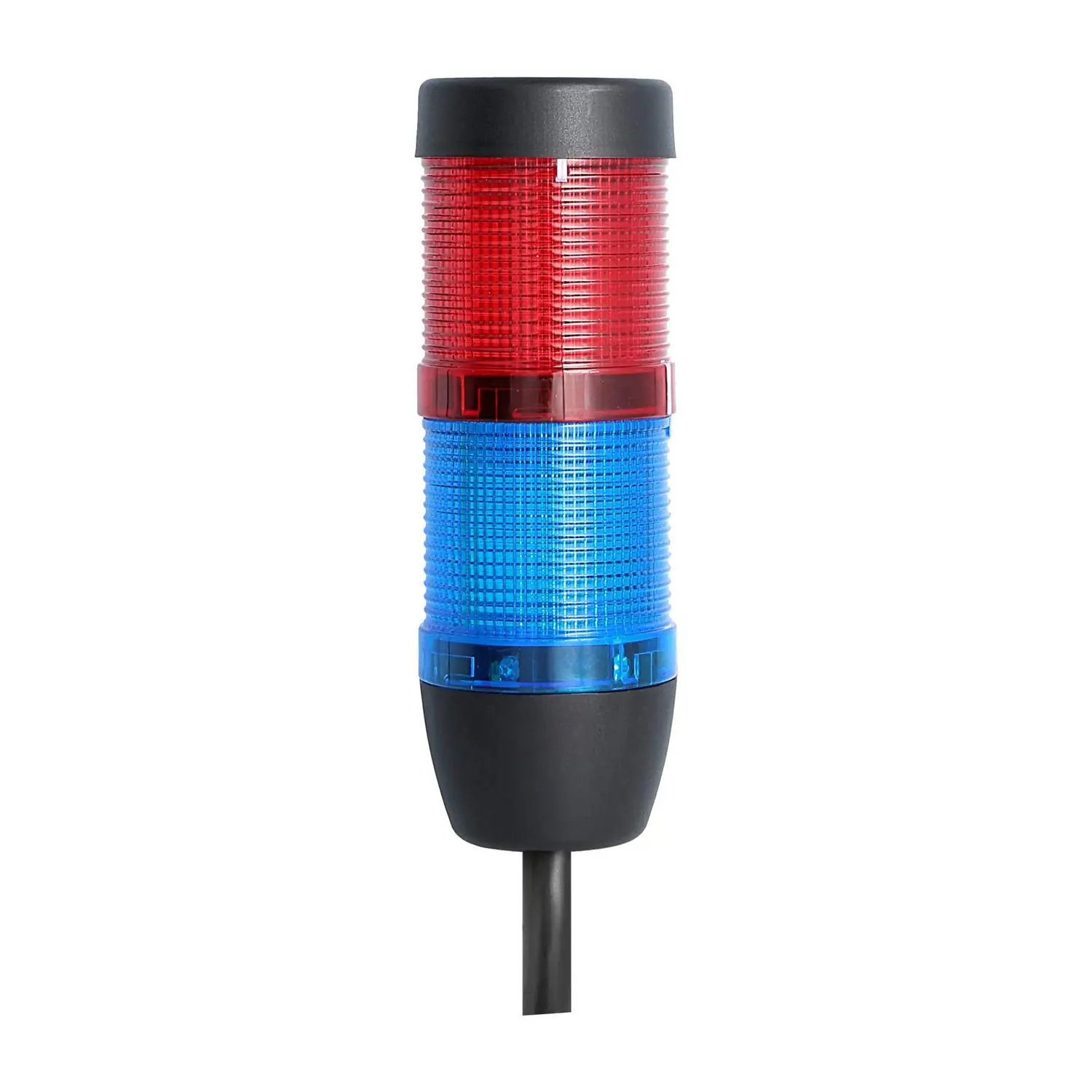 Produktfoto 1 von 128039 STEX24 Signalsäule blau-rot, 50mm, 24V AC/DC, LED-Blinklicht Kabel 2,5 Meter, SS50-OB2/24 154 Anschlusstechnik: Anschlusskabel