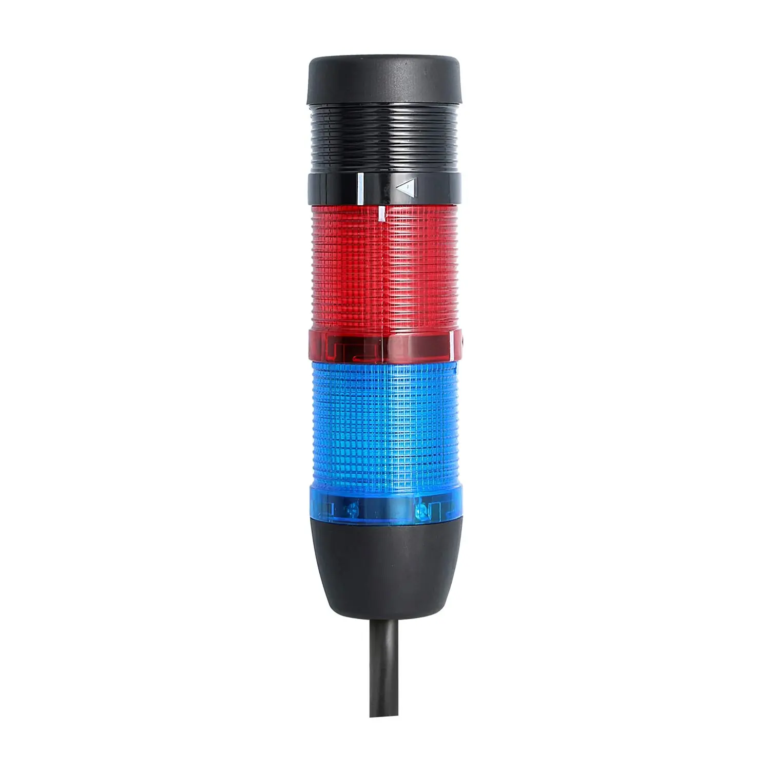Produktfoto 1 von 128101 STEX24 Signalsäule blau-rot, 50mm, 24V AC/DC, LED-Blinklicht mit Summer, Kabel 2,5 Meter, SS50-B2/24 154 Lautstärke 90 db