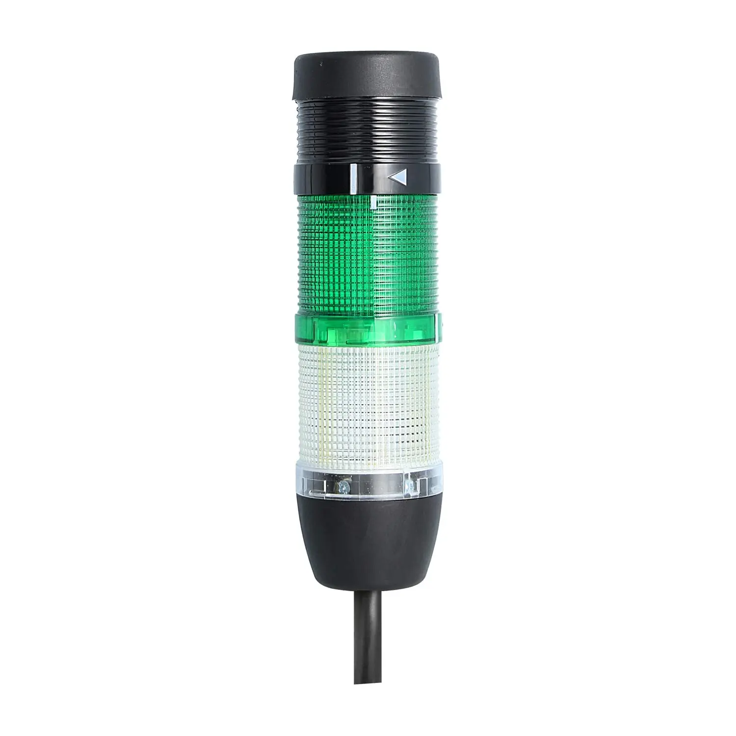 Produktfoto 1 von 128102 STEX24 Signalsäule weiß-grün, 50mm, 24V AC/DC, LED-Blinklicht mit Summer, Kabel 2,5 Meter, SS50-B2/24 155 Lautstärke 90 db
