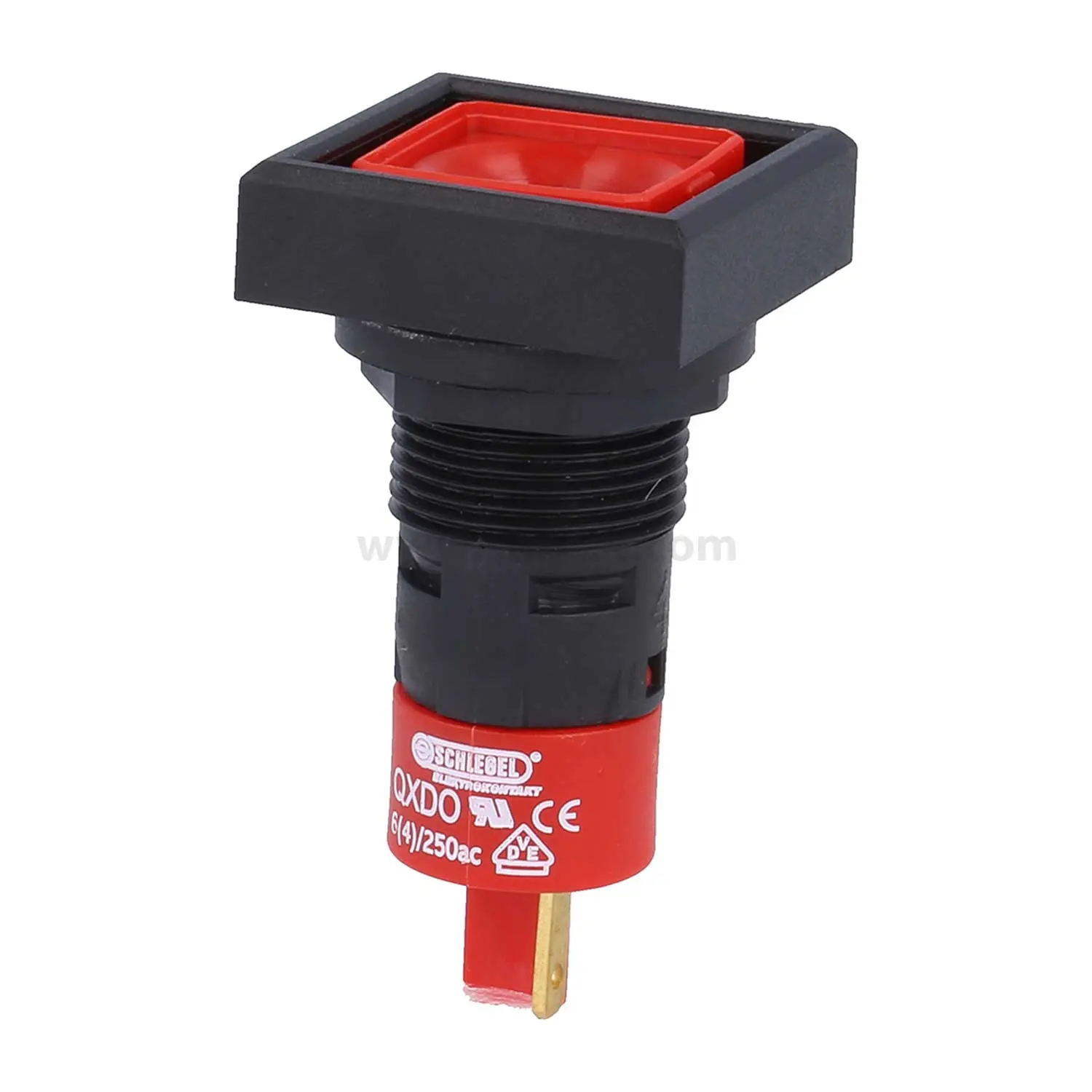 Produktfoto 1 von QXDO Georg Schlegel Drucktaste, 1Ö quadratisch, QUARTRON Flachstecker 2,8mm x 0,8mm
