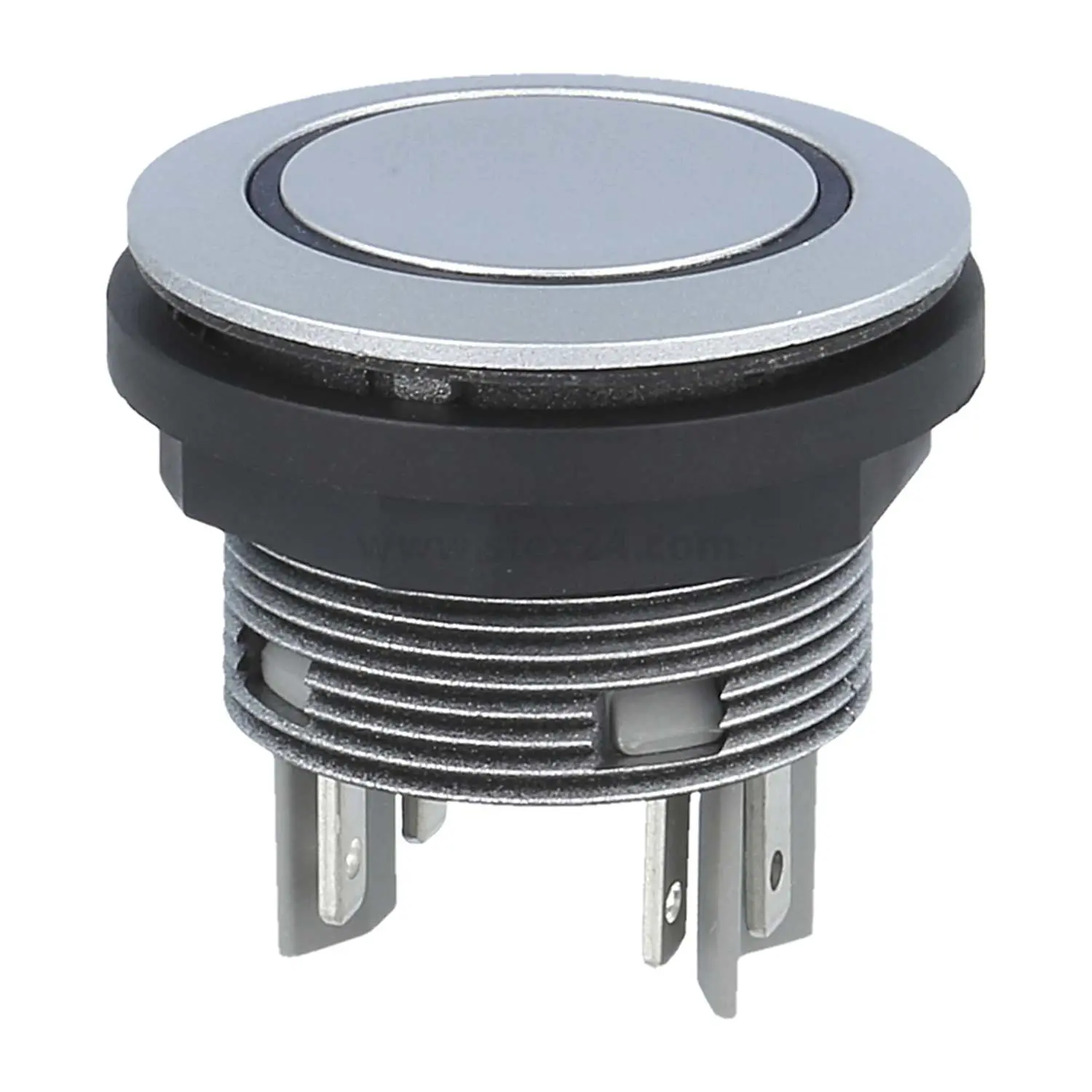 Produktfoto 1 von STLRBII Georg Schlegel Drucktaste mit Ringbeleuchtung, 2S beleuchtbar, rund, SHORTRON Flachstecker 2,8mm x 0,8mm