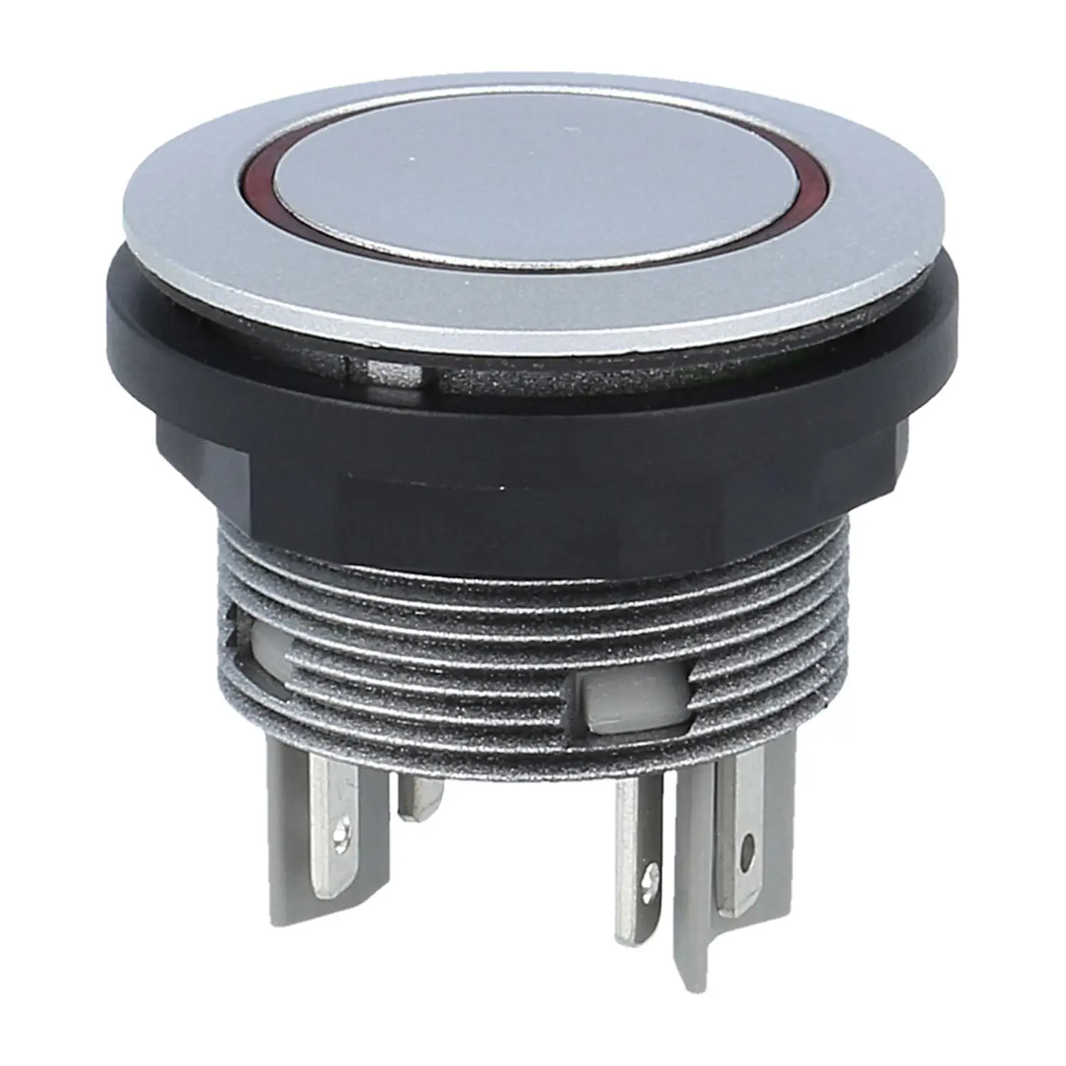 Produktfoto 1 von STLRROI Georg Schlegel Drucktaste mit Ringbeleuchtung, 1Ö + 1S beleuchtbar, rund, SHORTRON Flachstecker 2,8mm x 0,8mm