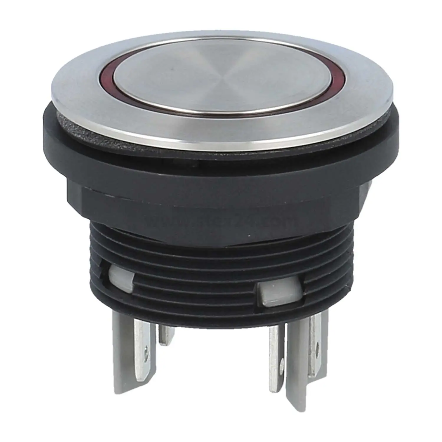 Produktfoto 1 von SVATLRROI Georg Schlegel Drucktaste mit Ringbeleuchtung, 1Ö + 1S beleuchtbar, rund, SHORTRON Flachstecker 2,8mm x 0,8mm