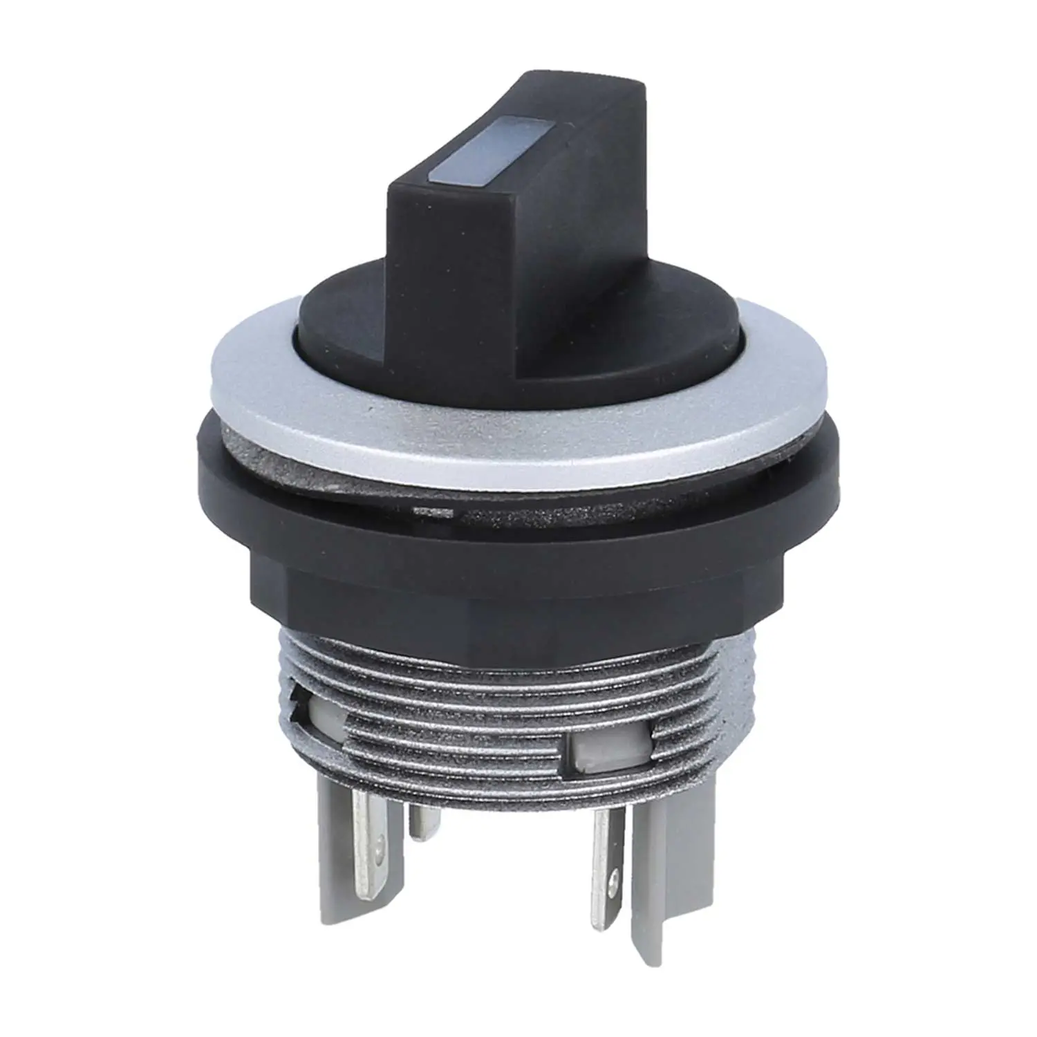 Produktfoto 1 von SWBII Georg Schlegel Wahlschalter rastend, 2S rund, SHORTRON Flachstecker 2,8mm x 0,8mm