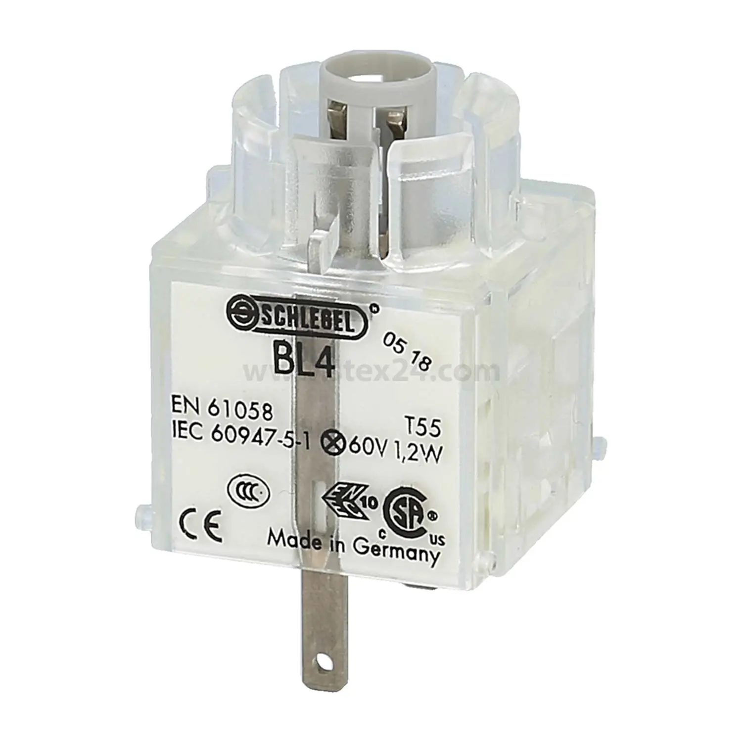 BL4 Georg Schlegel Lampenfassung W2x4,6d Baureihe Kontaktgeber BT, BF, beleuchtbar Flachstecker 2,8mm x 0,8mm