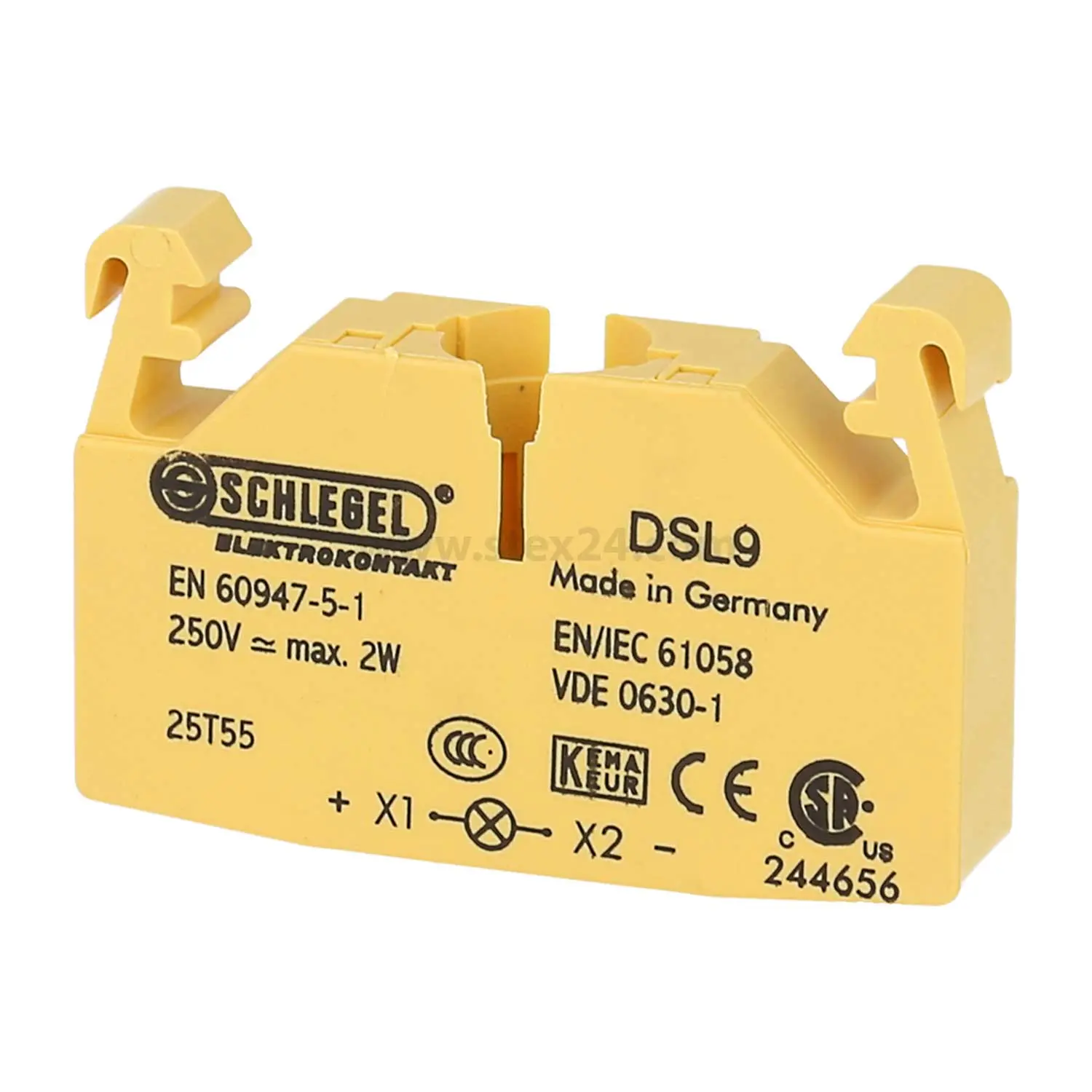 Produktfoto 1 von DSL9 Georg Schlegel Modul-Lampenfassung BA9s Baureihe Kontaktgeber DS, beleuchtbar Schraublose Federklemmtechnik, Querschnitt 0,75mm² - 2,5mm²