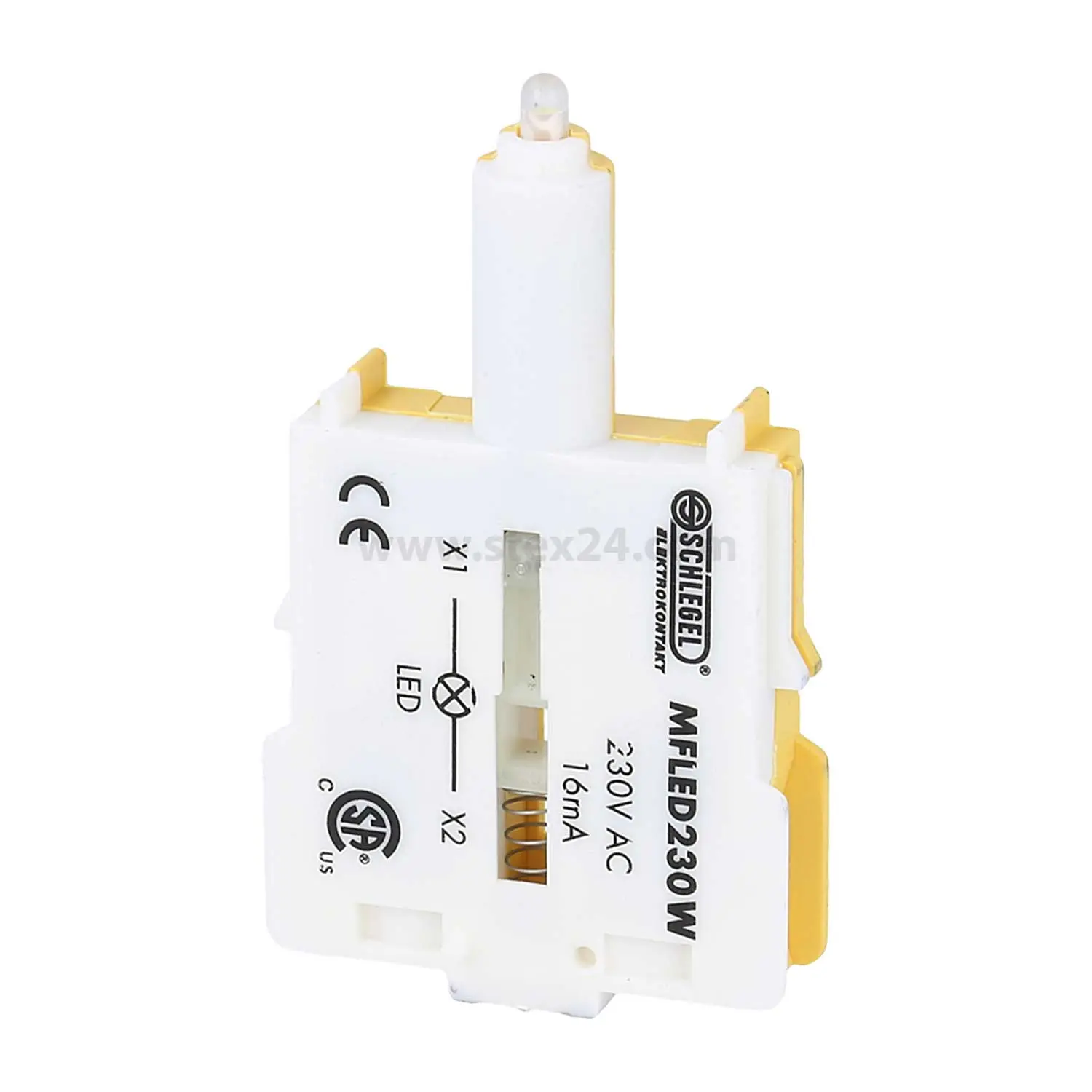 Produktfoto 1 von MFLED230W Georg Schlegel Modul-Lampenelement rastend 230V beleuchtbar Schraubanschluss, Querschnitt 2,5mm²