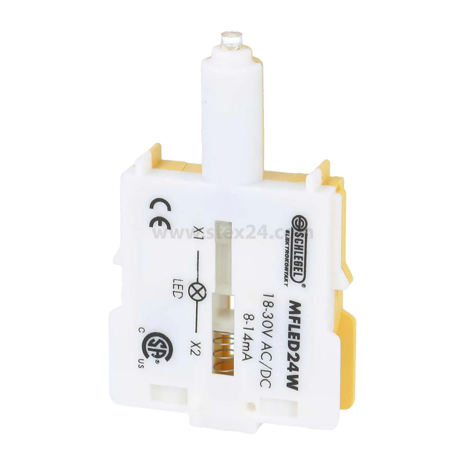 Produktfoto 1 von MFLED24W Georg Schlegel Modul-Lampenelement rastend 24V beleuchtbar Schraubanschluss, Querschnitt 2,5mm²