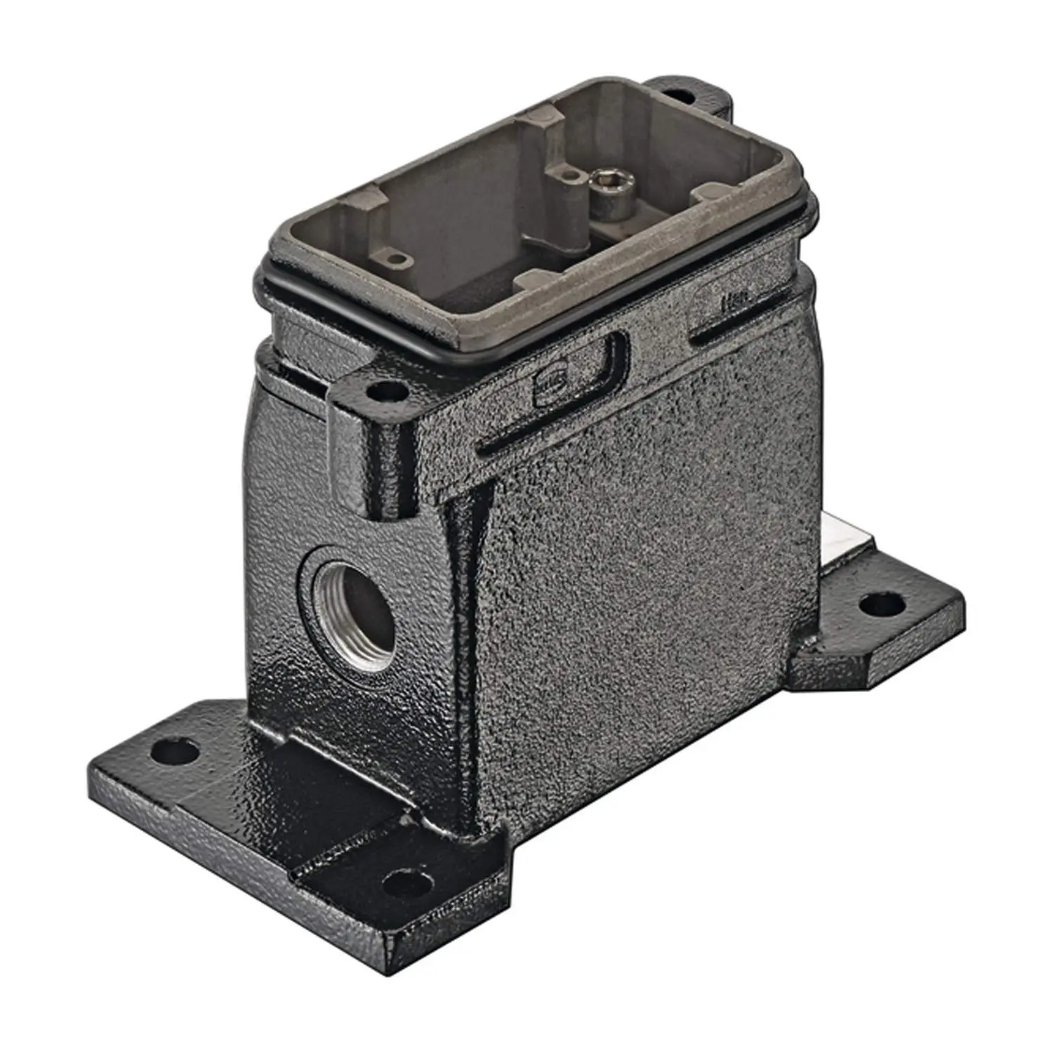 Produktfoto 1 von 19400061262 HARTING Han 6HPR Sockelgehäuse, 1xM32 seitlicher Kabelabgang, Schraubverriegelung