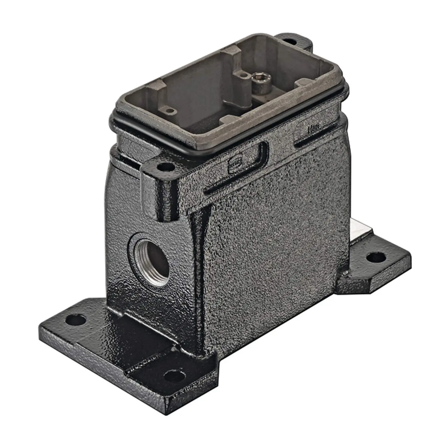 Produktfoto 1 von 19400061260 Harting Han 6HPR Sockelgehäuse, 1xM20 seitlicher Kabelabgang, Schraubverriegelung