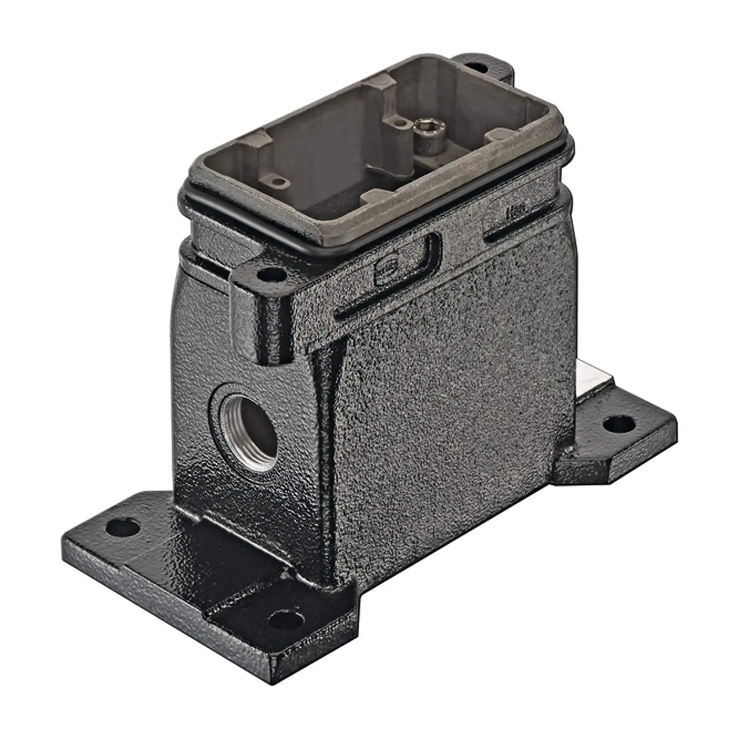 Produktfoto 1 von 19400061261 HARTING Han 6HPR Sockelgehäuse, 1xM25 seitlicher Kabelabgang, Schraubverriegelung